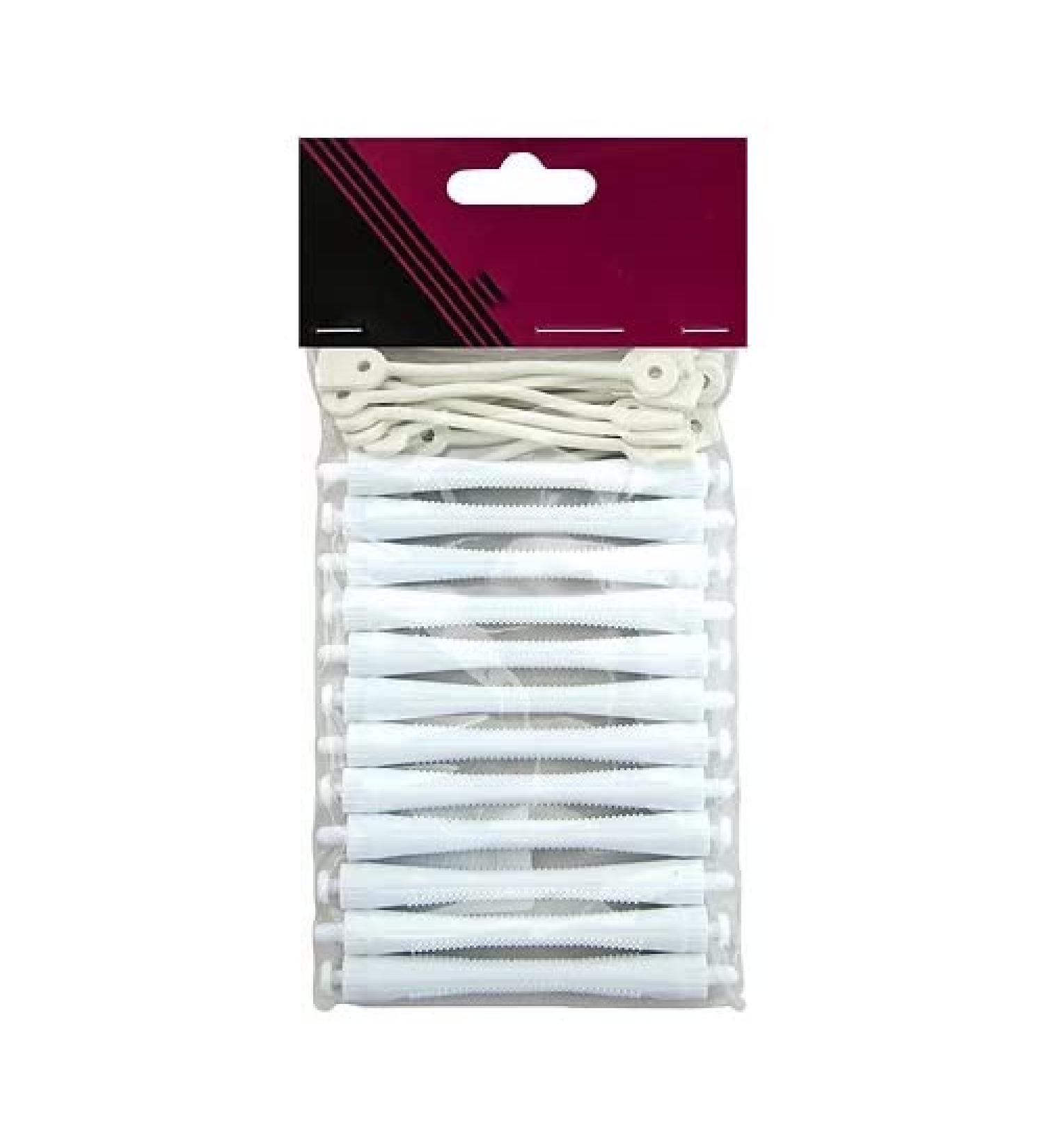 GLAMSA 12 perming rods Curling hairdressing DIY tool for hair styling Hair curling with zero heat damage Ideal for home or salon use (White 6MM)