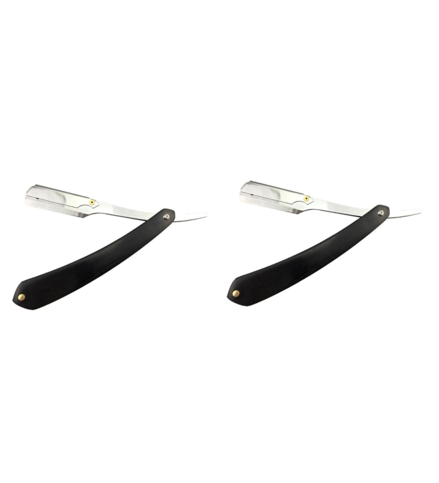Minkissy 2-in-1 Folding Razor Kit - Vintage Straight Razor & Hairdresser Knife - Safe Manual Hair Cutting Tools for Men - International Shipping Available - Buy Online on GoSupps.com