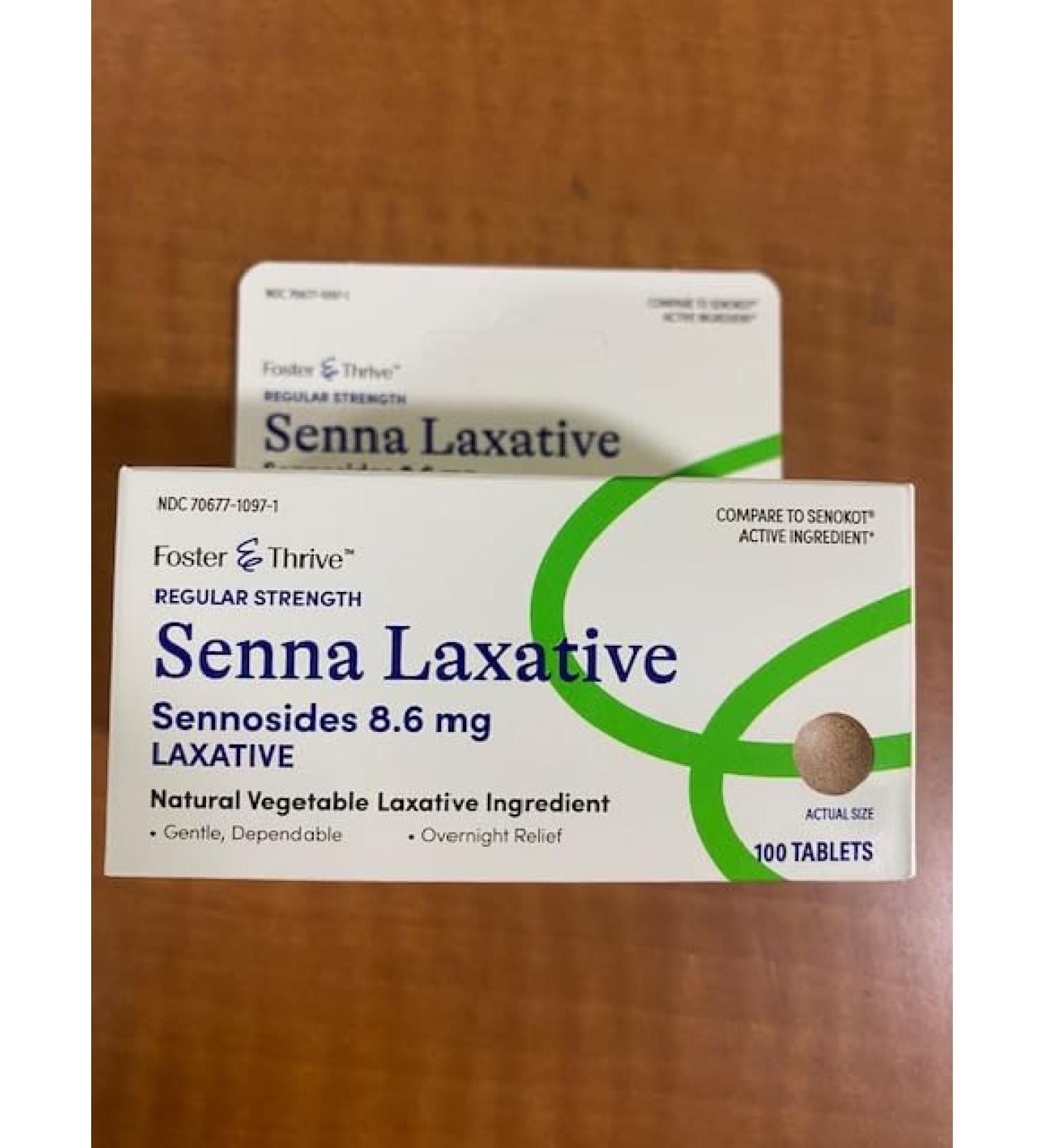 Foster & Thrive Regular Strength Senna Laxative 8.6 mg Sennosides 100 Tablets
