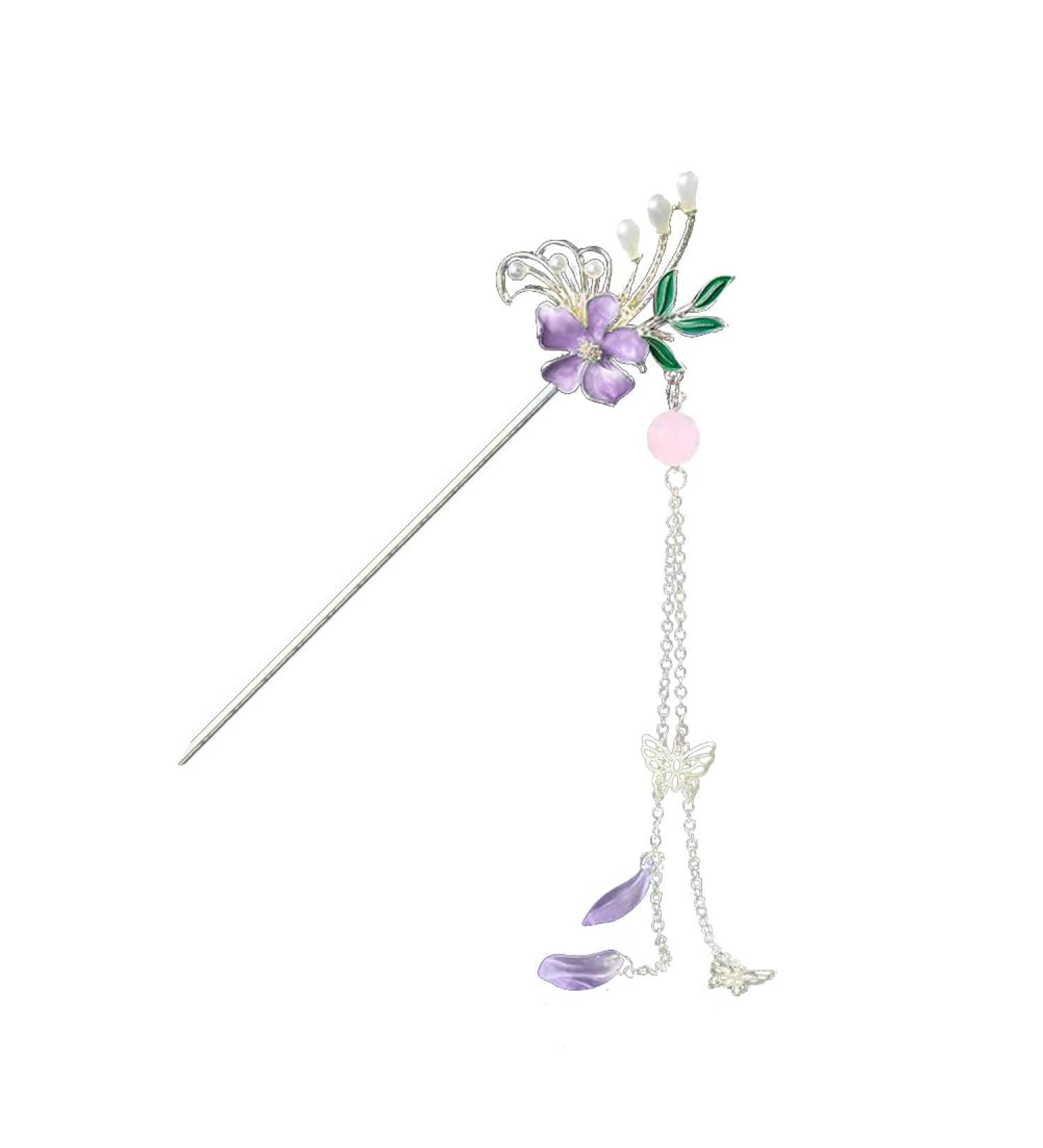 URFEDA Chinese Flower Hair Stick Vintage Hair Sticks Shiny Rhinestone Hair Chopsticks Elegant Hair Stick Hair Accessories Metal Hair Sticks for Decorative Hair Solid Hairstyle for Women Girls - Buy Online on GoSupps.com