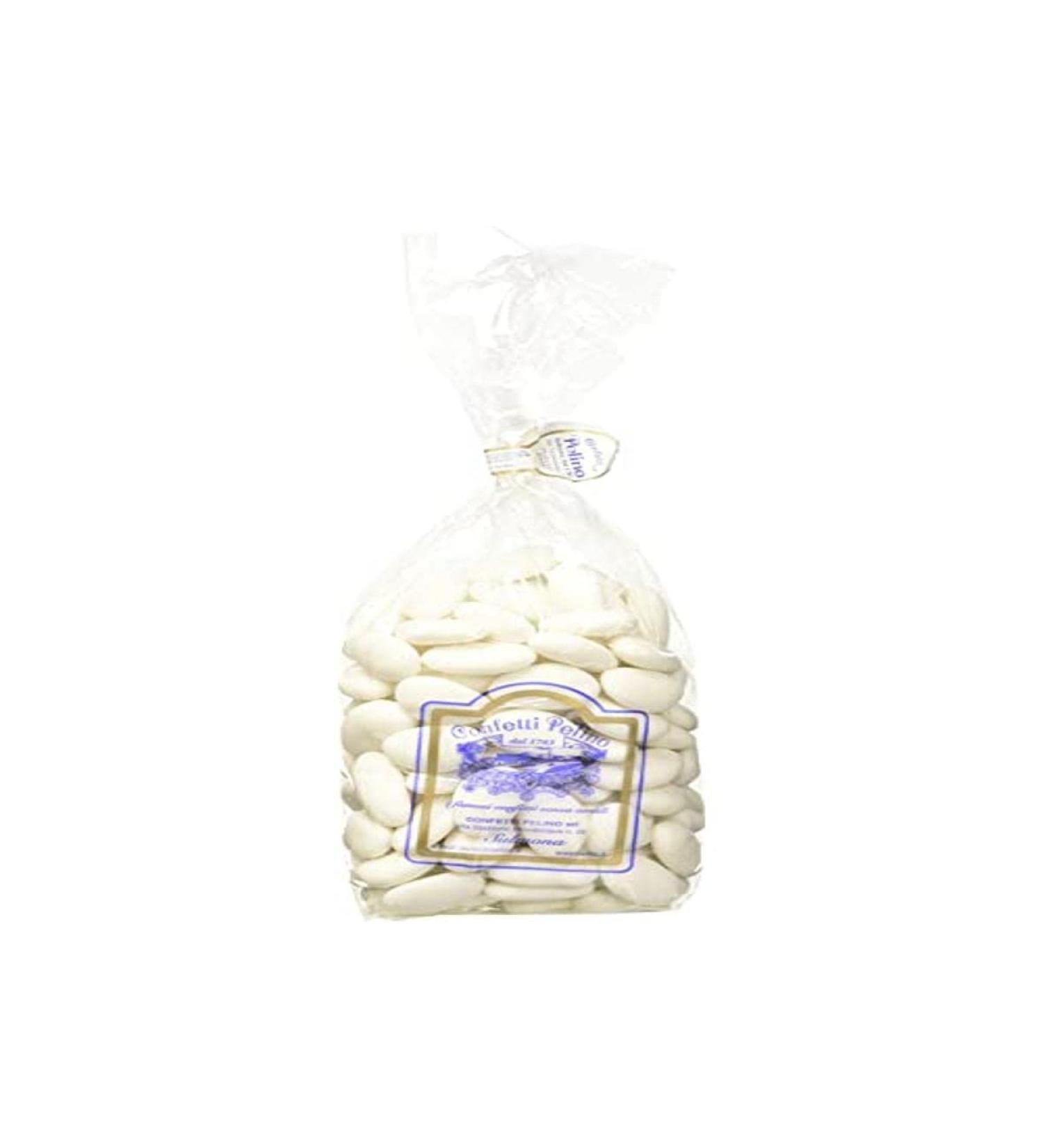 Confetti Pelino de Sulmona depuis 1783 - Dragées - Blanc - Amande Avola - Pour mariages, communion, confirmations, 500 gr - Produit en Italie - Sweets Aveja