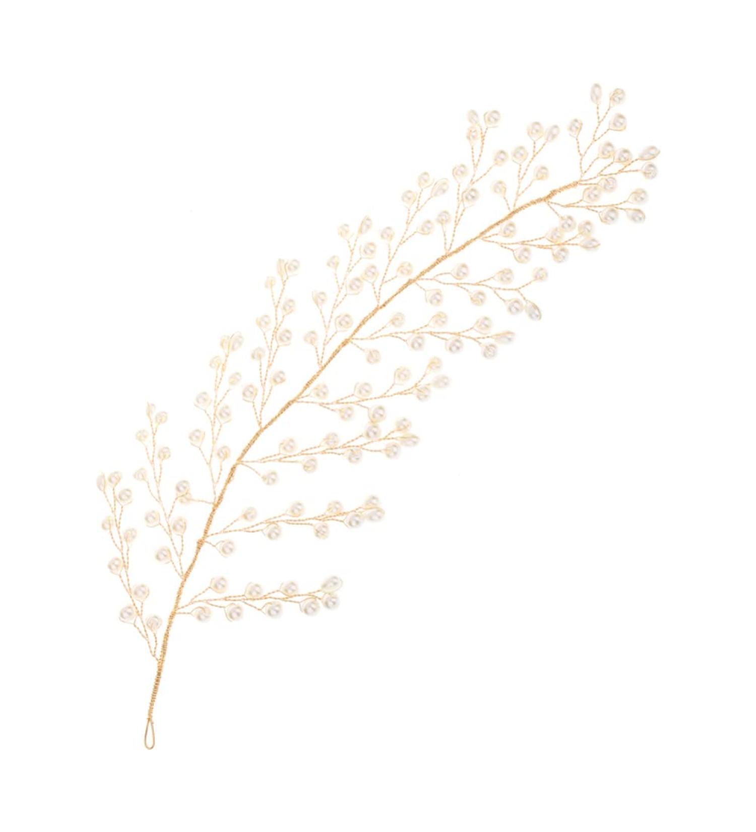 LALAFINA Womens Hair Accessories Gold Leaf Hair Clip Bridal Pearl Hair Vintage Leaves Wedding Barrettes Headpiece for Women Girls Womens Headbands - Buy Online on GoSupps.com