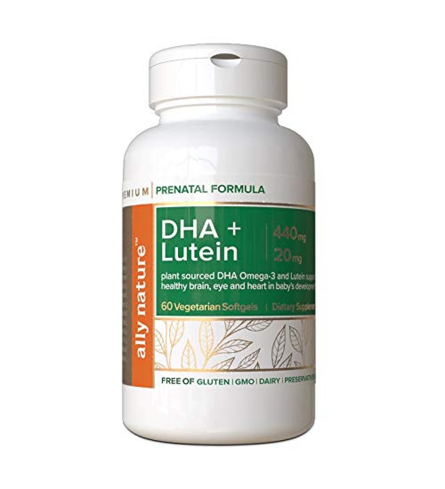 Ally Nature Vegan Prenatal DHA 440mg + Lutein 20mg + Non-GMO Multivitamin - 60 Softgels for Healthy Pregnancy Support - Buy Online on GoSupps.com