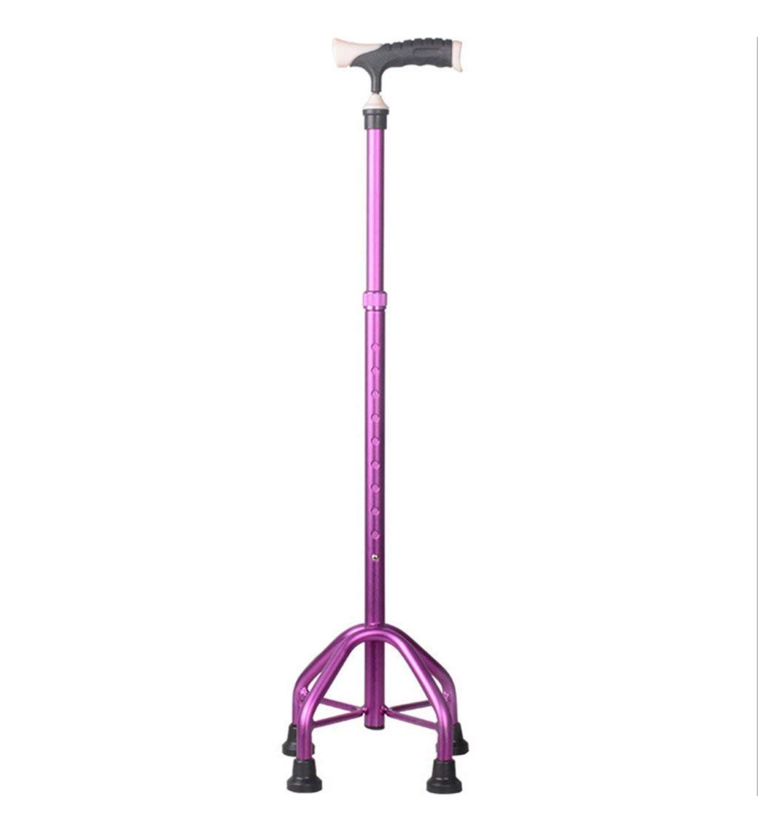 Crutches Old Man Four-Foot Crutches Disabled Four-Foot Telescopic Aluminum Anti-Skid Red 99 Prosperous Purple 99