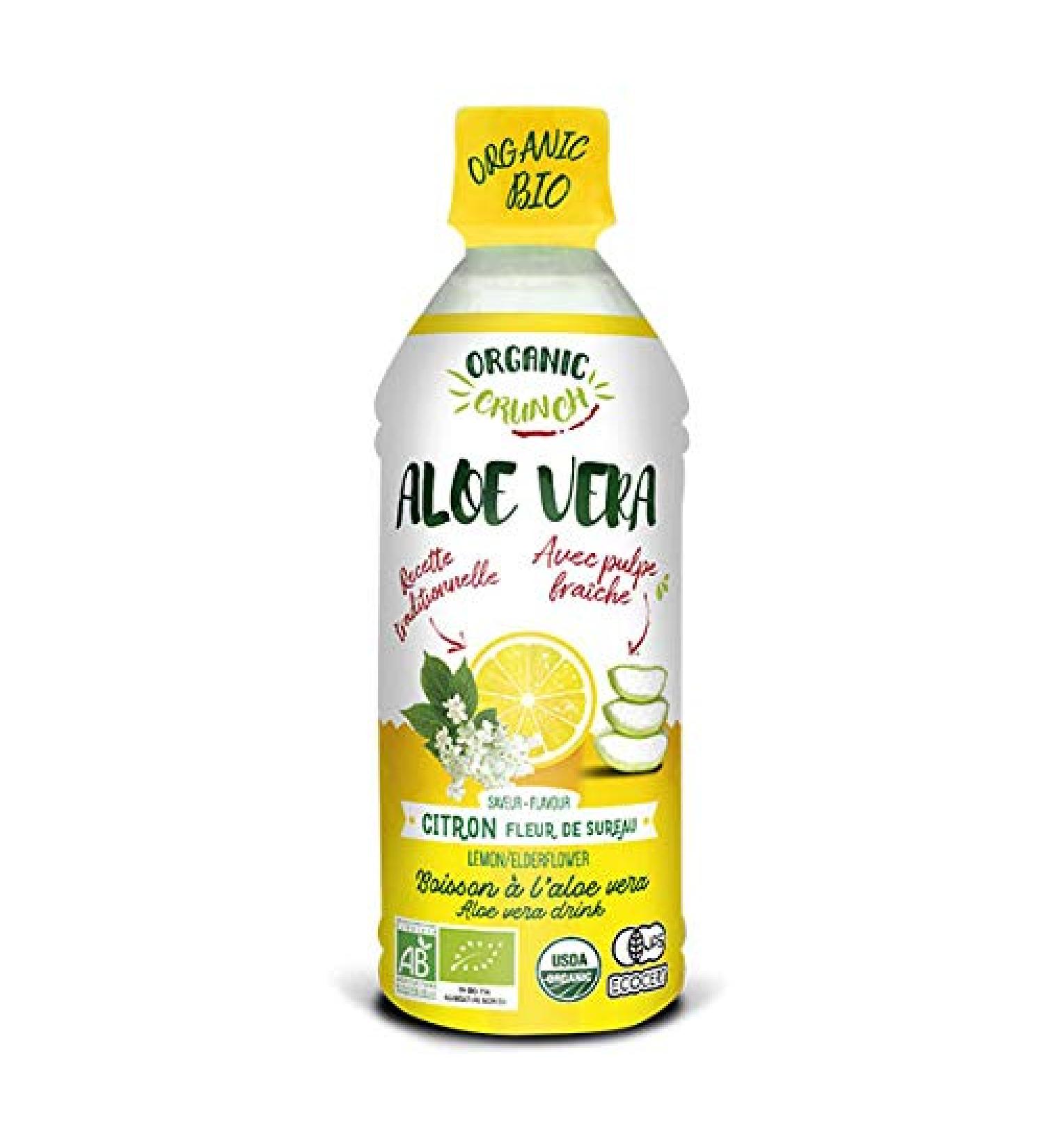 Organic Crunch - Boisson L'Aloe Vera Citron Fleur De Sureau 350Ml - Vendu par unit