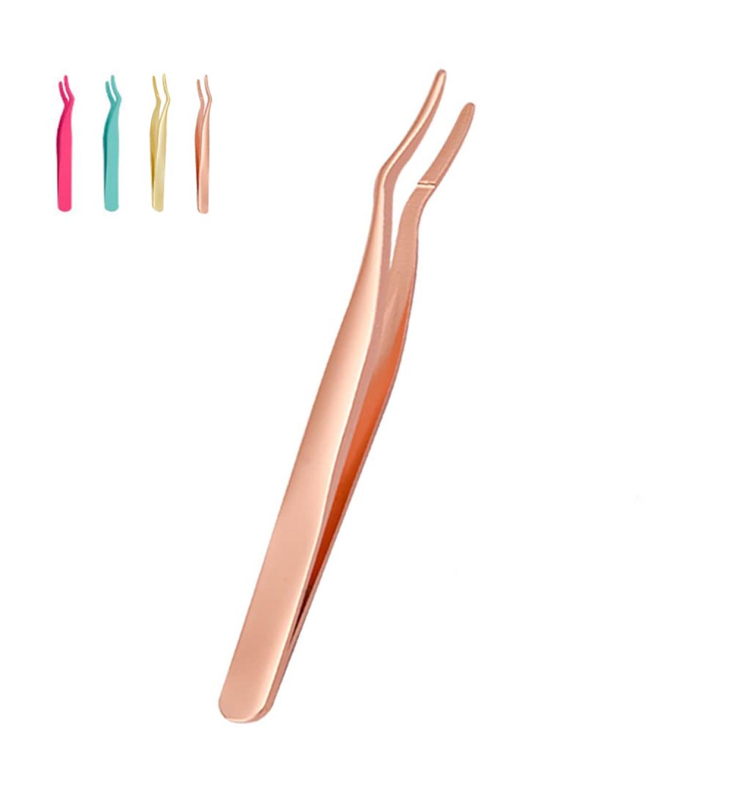 JCC Stainless Steel Eyelash Extension Tweezers - Curved Remover Tool for Lash Holder - Rose Gold Finish - 1 PCS - Buy Online on GoSupps.com