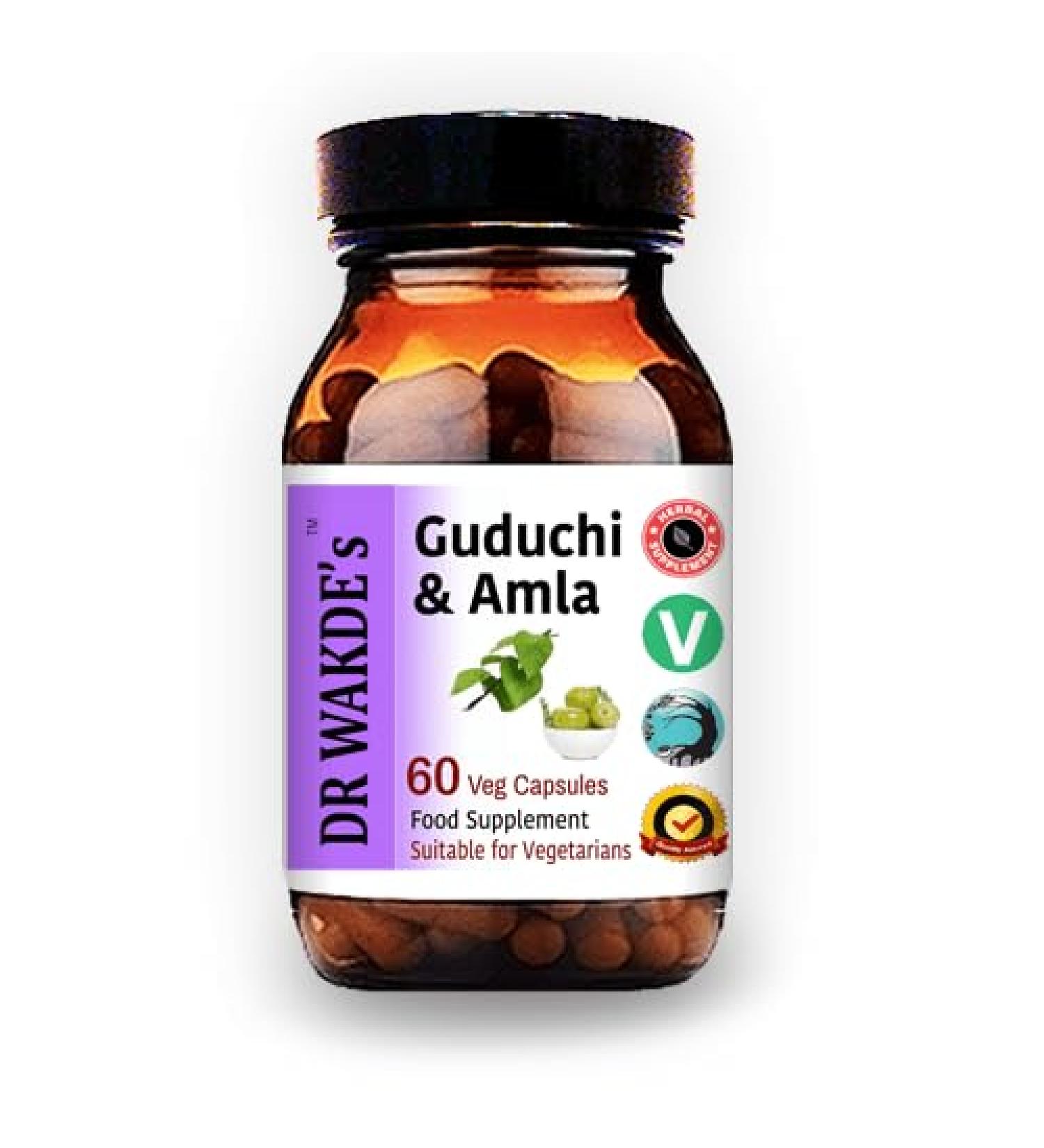 DR WAKDE'S Guduchi & Amla Capsules (60 Veg Caps Immunity Support Natural Anti-oxidants Ayurvedic Supplement Vegan Herbal All Natural Made in UK) - Buy Online on GoSupps.com