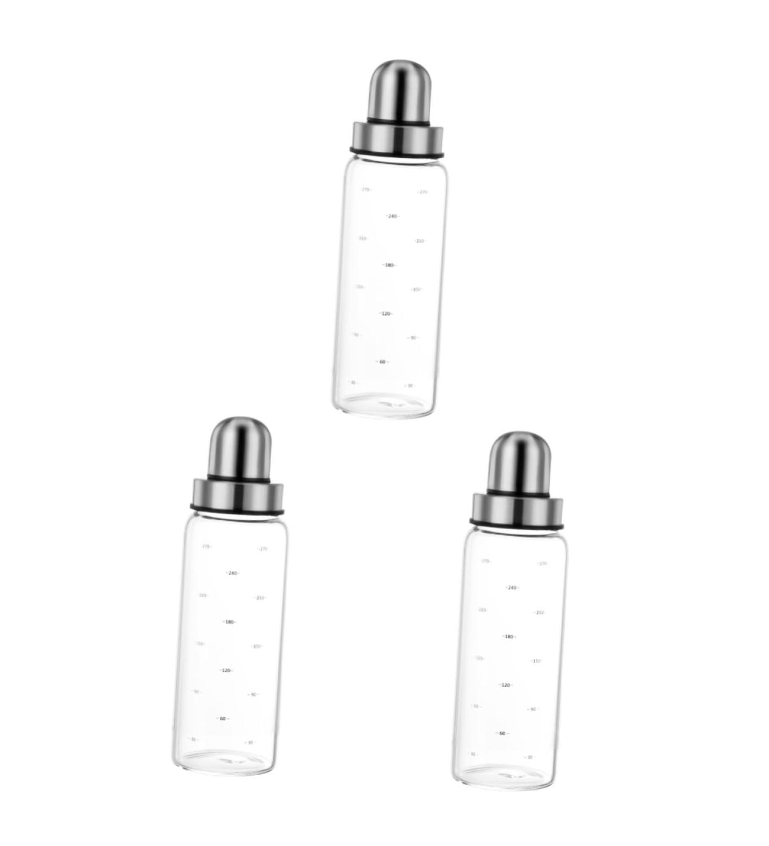 OUNONA 3 Pcs Lecythus Dispenser Cooking Oil Syrup Bottles Olive Oil Cruet Olive Oil Pour Bottle Glass Oil Eggs Baskets Ceramic Ketchup Bottle Sauce Jar Household Stainless Steel Honey 6X20CMx3pcs As Shownx3pcs - Buy Online on GoSupps.com