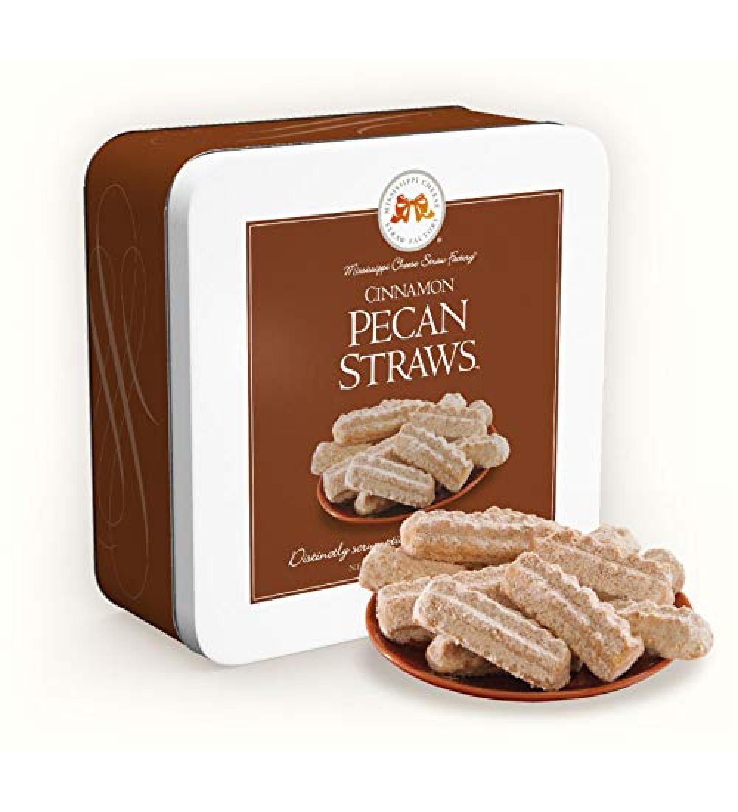 Mississippi Cheese Straw Factory Cinnamon Pecan Straws 10oz Metal Tin