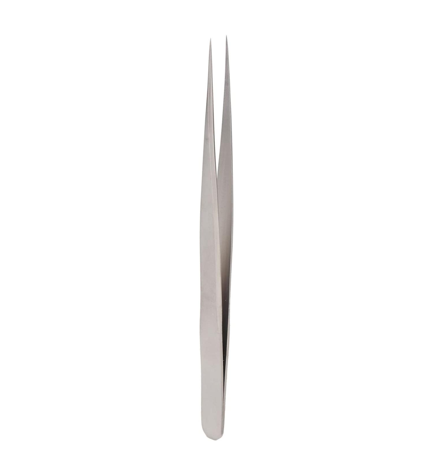 Premium Stainless Steel Eyelash Extension Tweezers - Silver Straight Tweezers for Manicure | International Shipping - Buy Online on GoSupps.com