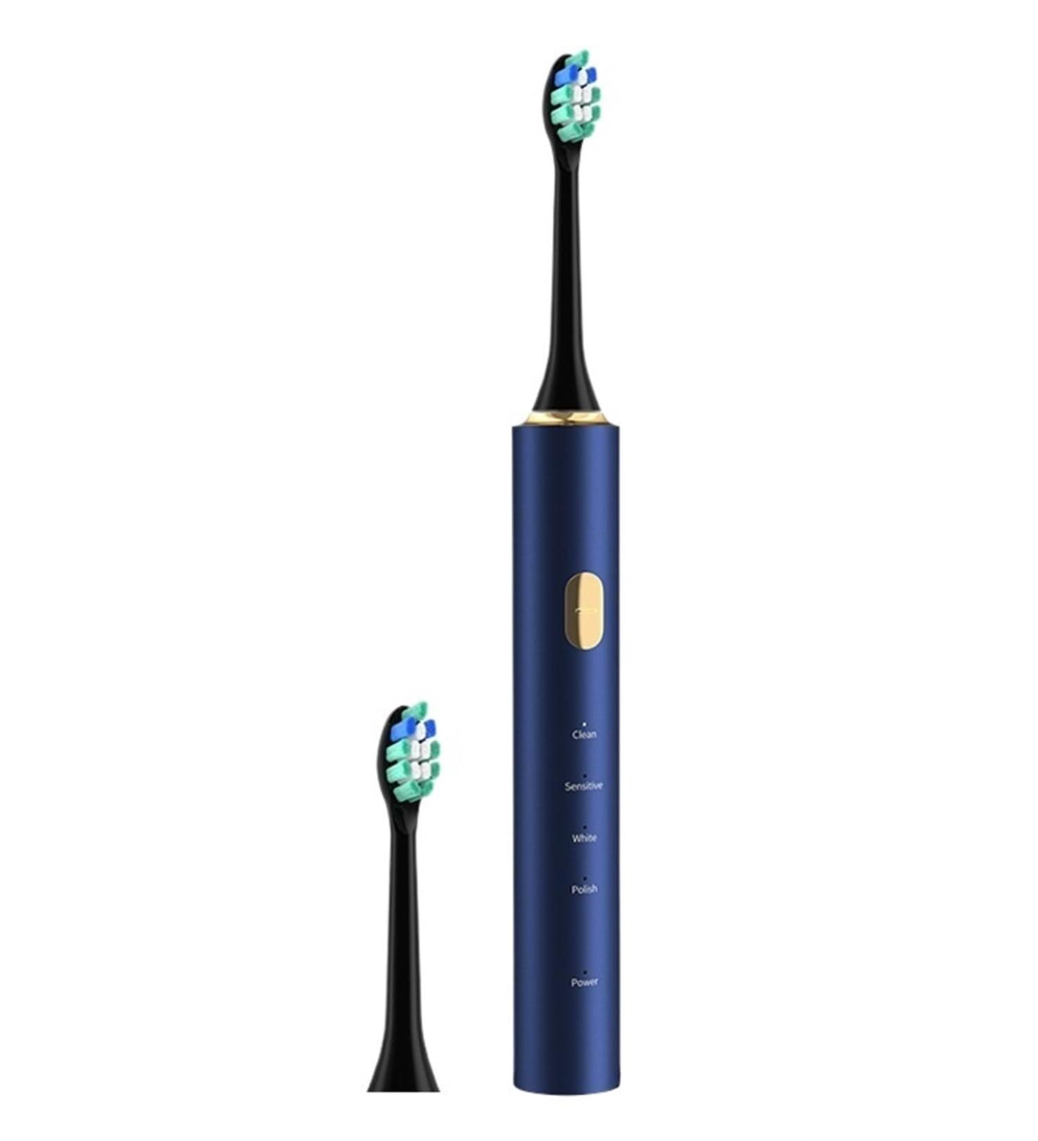 Vibration Electric Toothbrush - 82 Brush Heads 4 Modes Deep Cleaning Rechargeable 2-Minute Timer - Blue - Buy Online on GoSupps.com