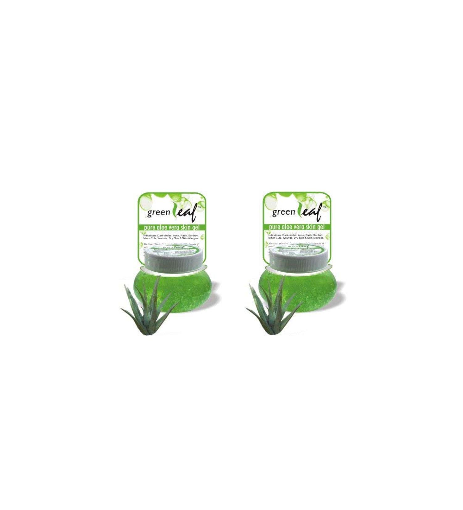 Pack of 2 - Brihans Green Leaf Pure Aloe Vera Skin Gel(125gms x 2)