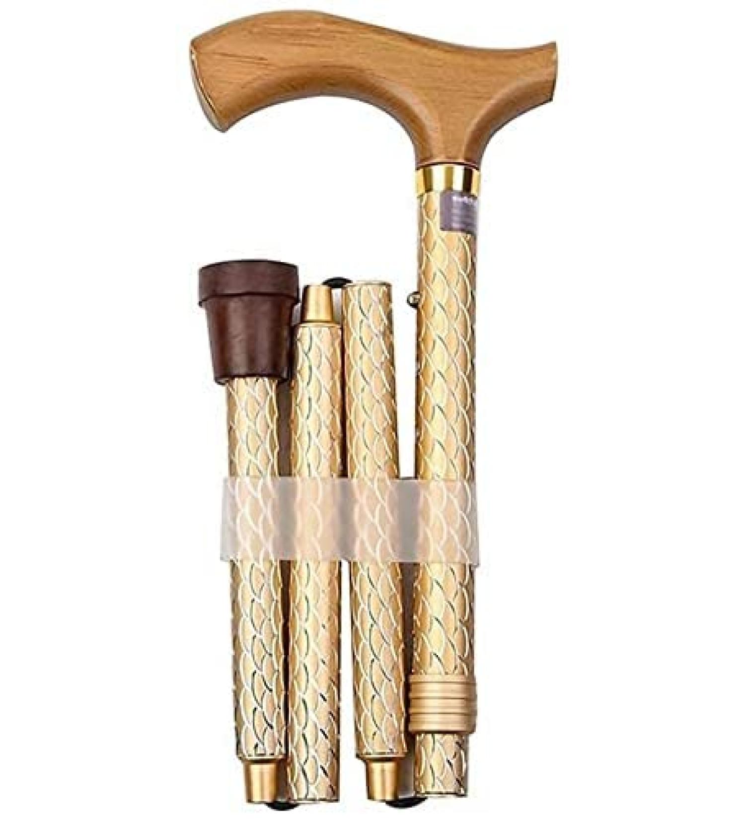 Canes Durable Crutch Older Lightweight Folding Aluminum Alloy Walking Support Multifunctional Portable Wooden Handle Height Adjustable Walking Stick for The Disabled with Reduced Mobility Made in - Buy Online on GoSupps.com
