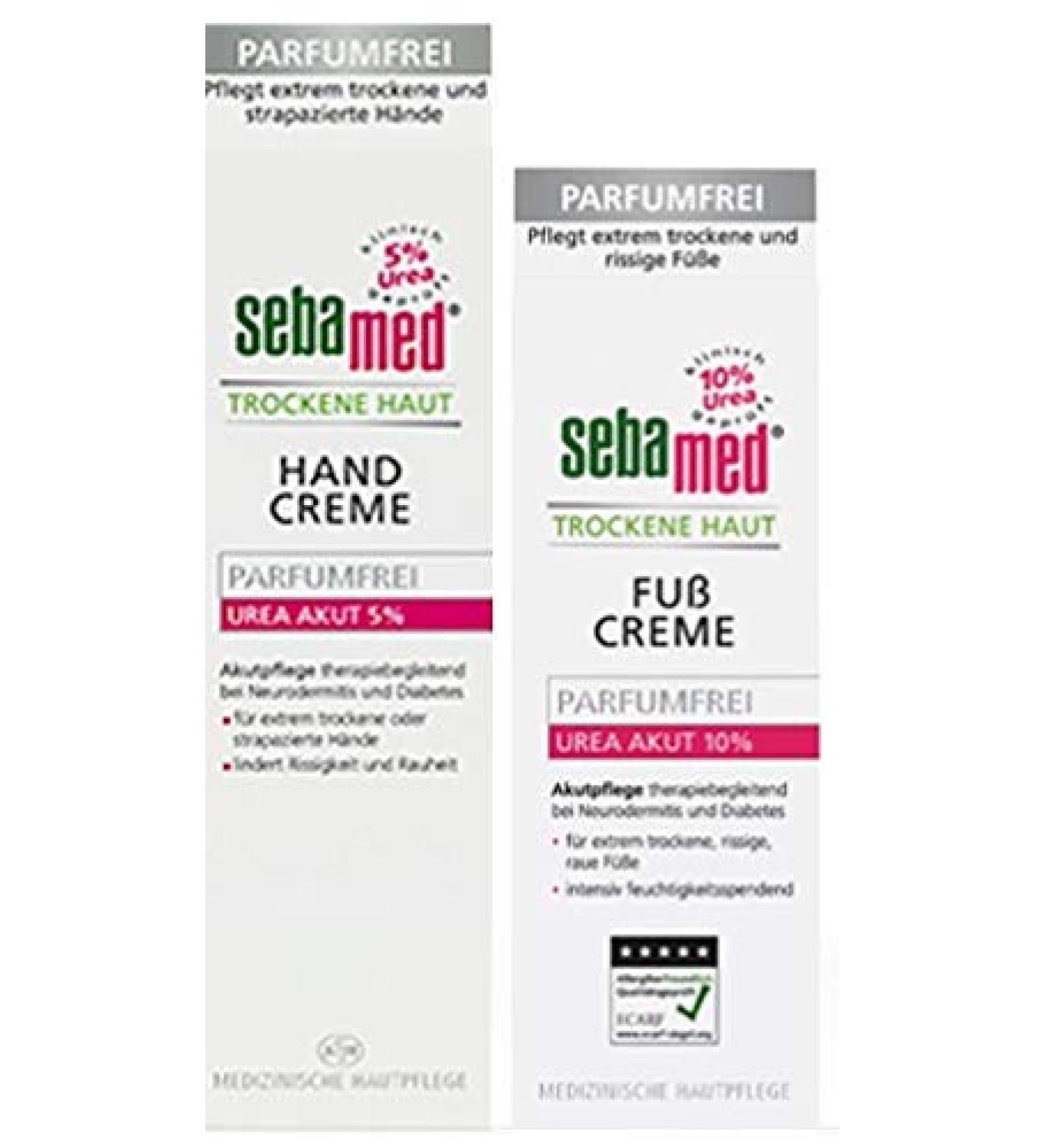 Sebamed hand and foot set value pack hand cream for dry skin perfume-free with urea 5% foot cream perfume-free urea 10%