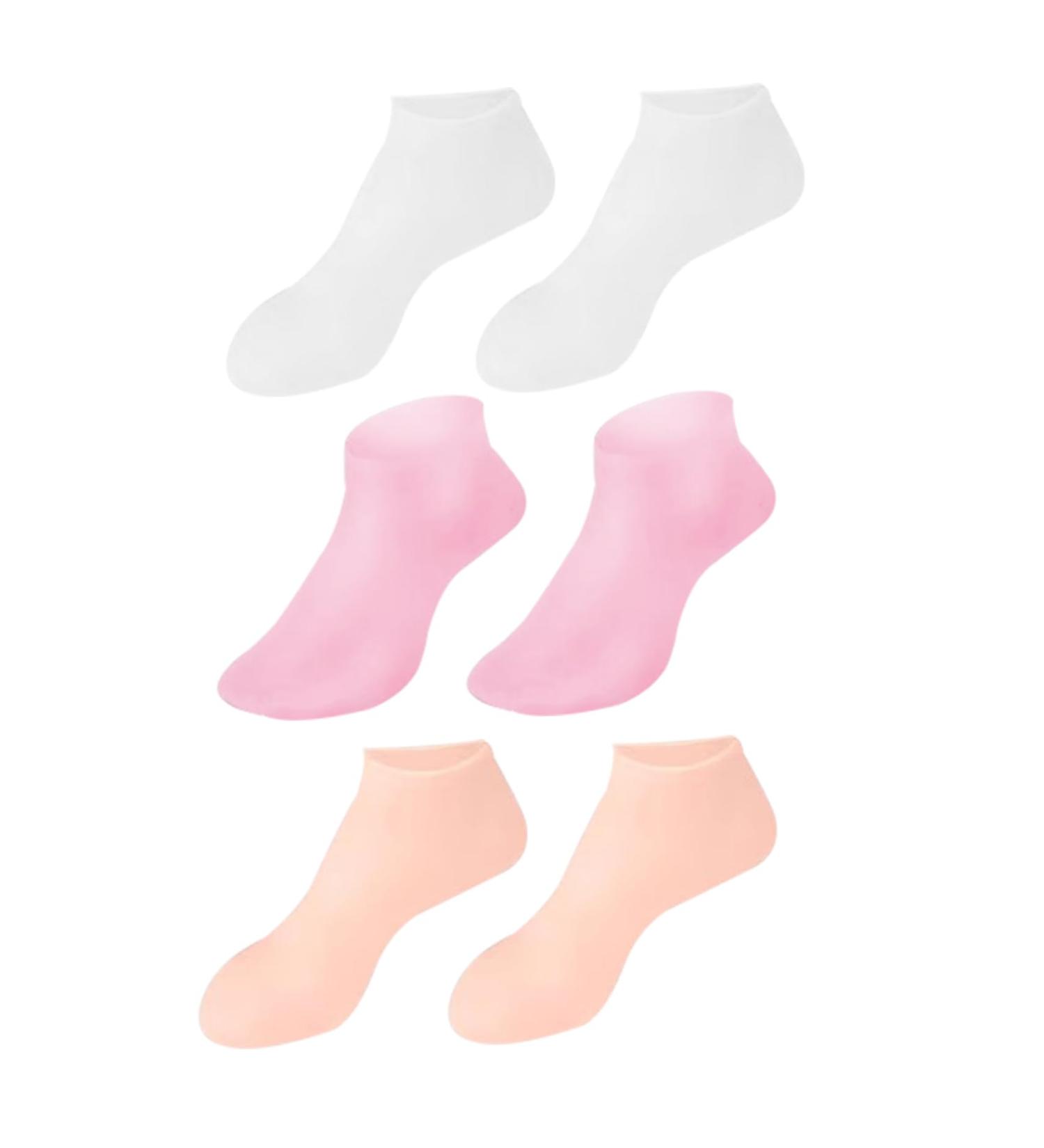 Silicone Socks for Dry Cracked Feet Women Foot Care 3 Pairs Soft Moisturizing Socks Anti Slip Women Spa Pedicure Gel Socks Aloe Sock for Softening Rough Skin - Buy Online on GoSupps.com