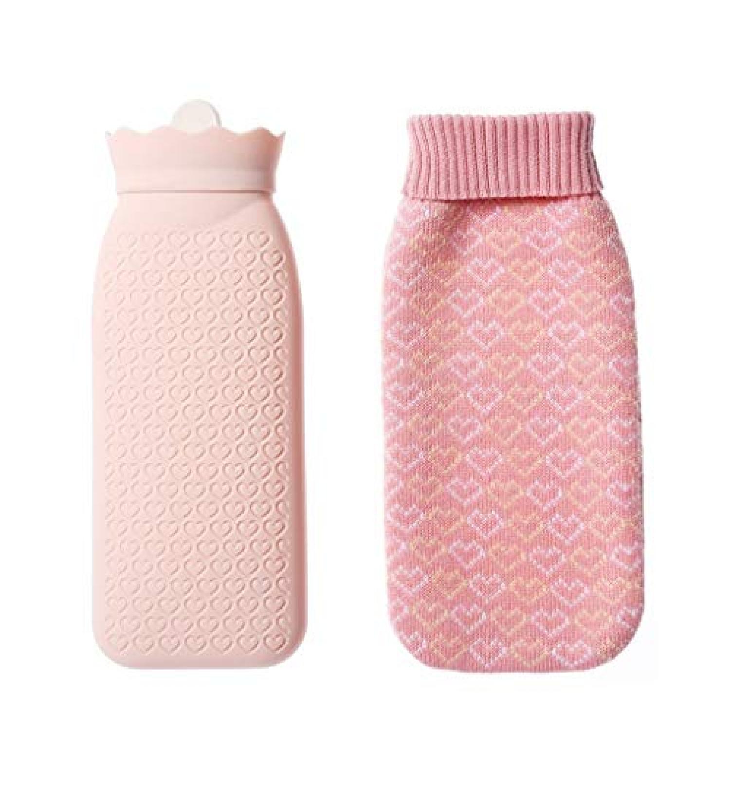 Classic Hot Water Bottle with Soft Fleece Cover - Ideal for Pain Relief & Therapy | Warm Abdominal Heat for Girls - Buy Online on GoSupps.com