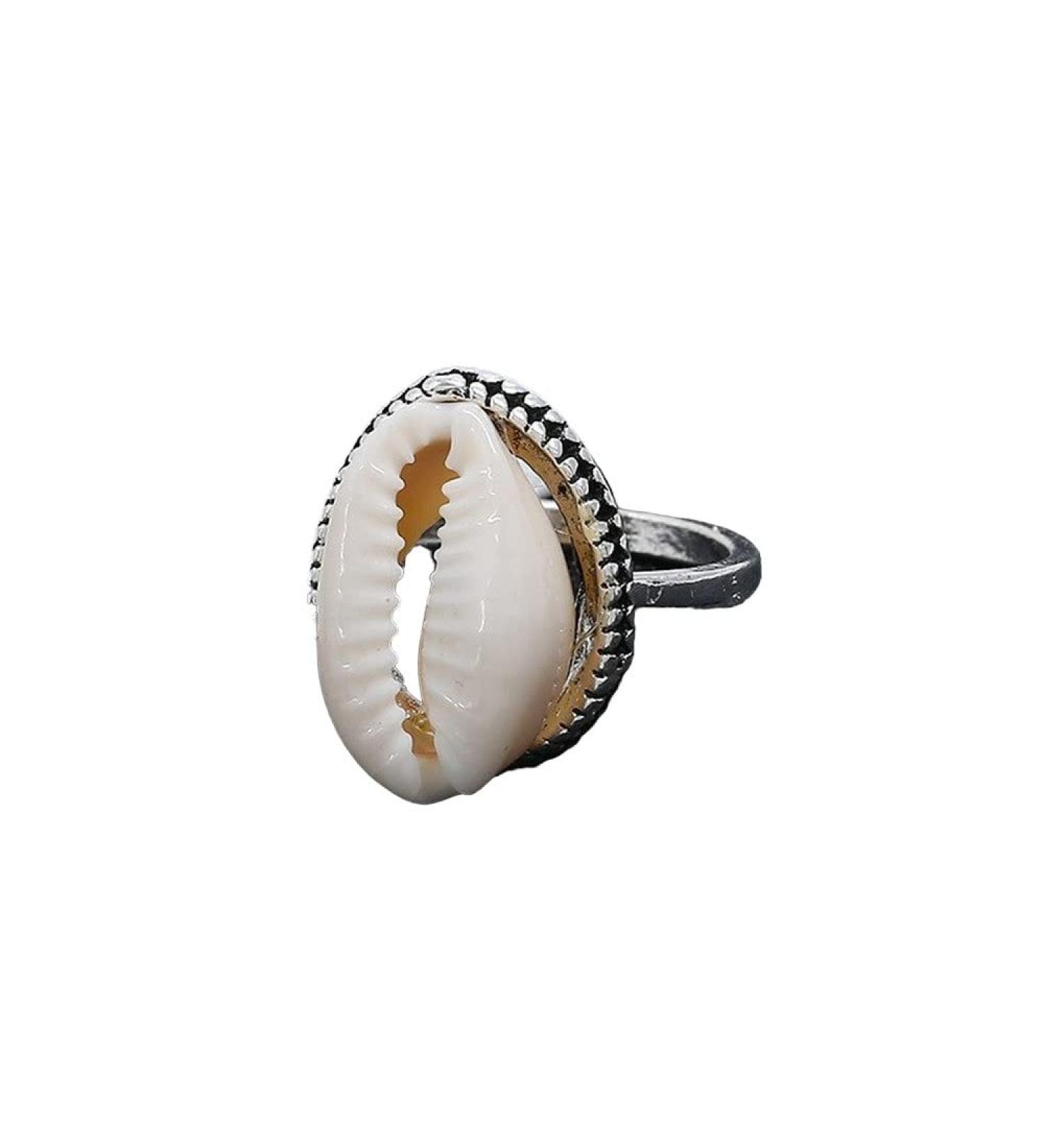 HAODUOO Cowrie Shell Finger Rings For Women Summer Beach Jewelry Handmade Beaded Ocean Seashell Rings Surf As picture - Buy Online on GoSupps.com