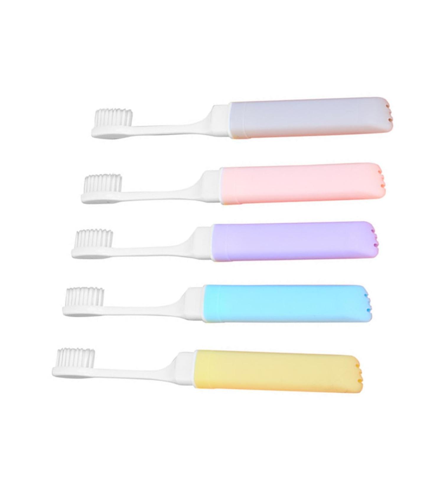 Magiclulu 5-Piece Foldable Travel Toothbrush Set | Ergonomic Wear-Resistant & Portable Dental Care Accessories for Daily Use - International Shipping Available - Buy Online on GoSupps.com