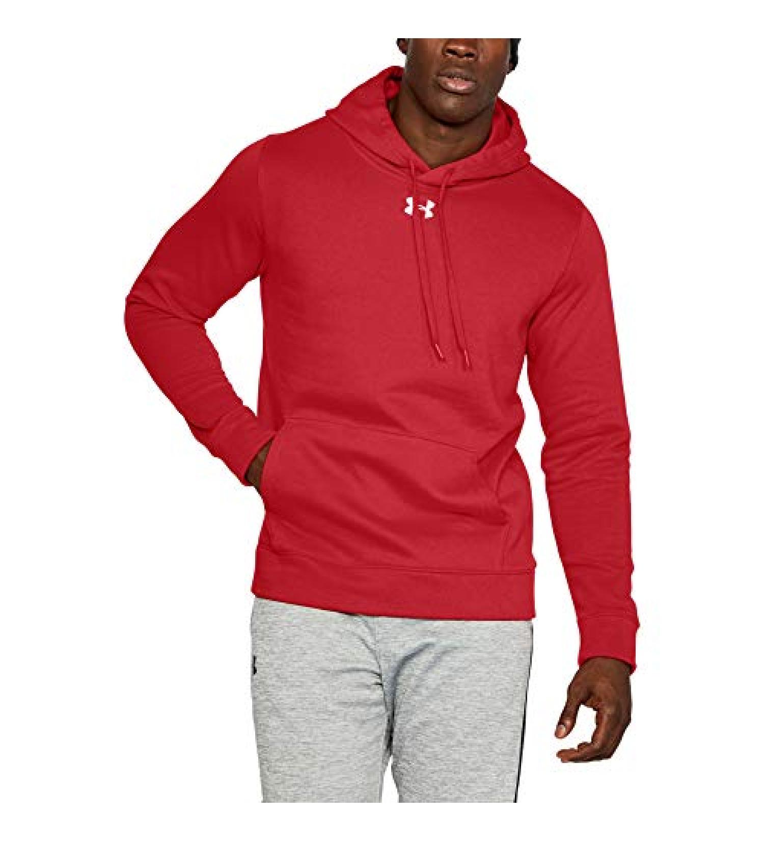 Under Armour Men's Hustle Fleece Hoodie - Large Red/White - Buy Online on GoSupps.com
