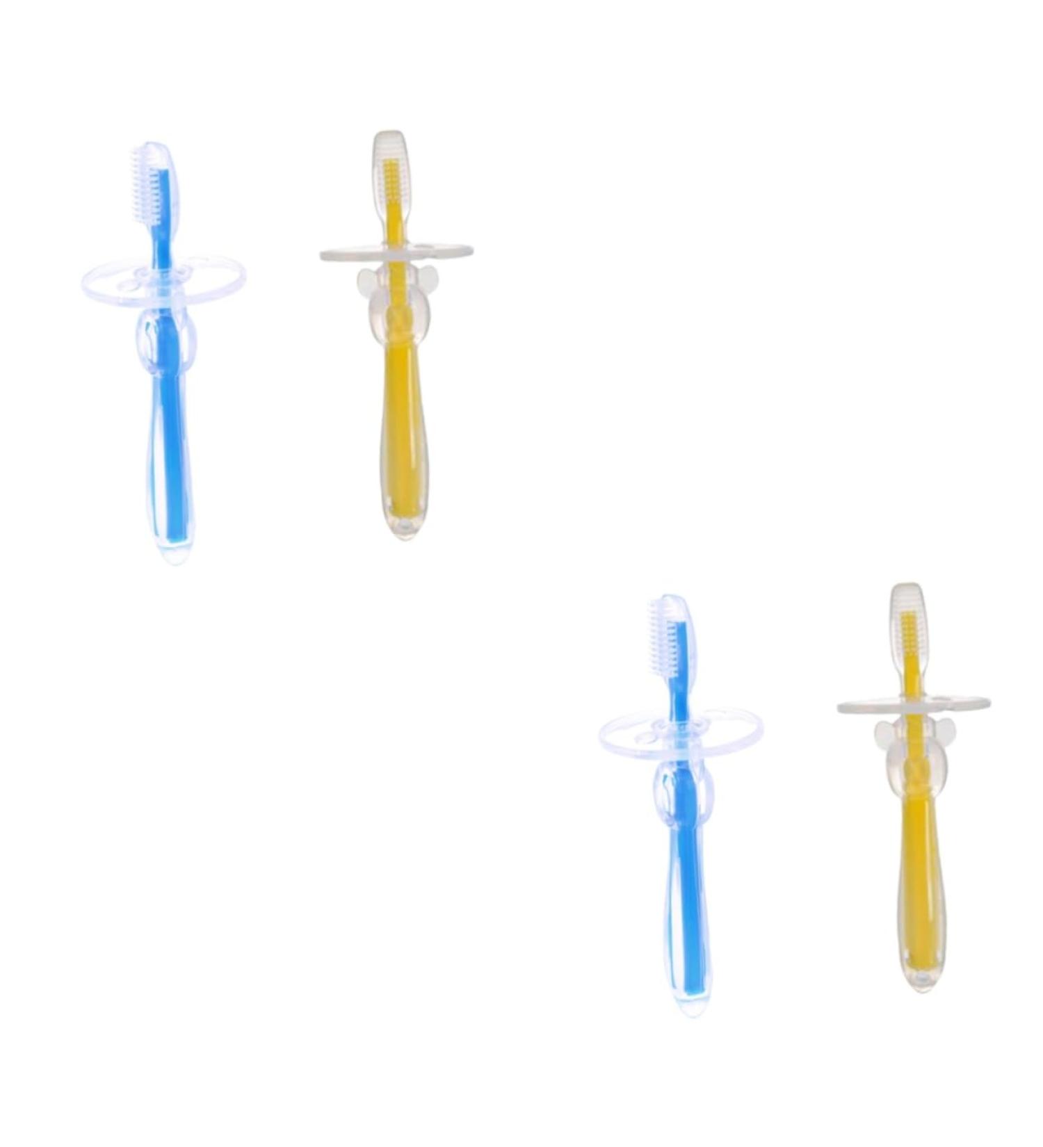 Minkissy 4-Pack Training Toothbrushes for Kids | Silicone Baby Toothbrush Toys for Toddlers | Best Accessories for Milk Teeth - Buy Online on GoSupps.com