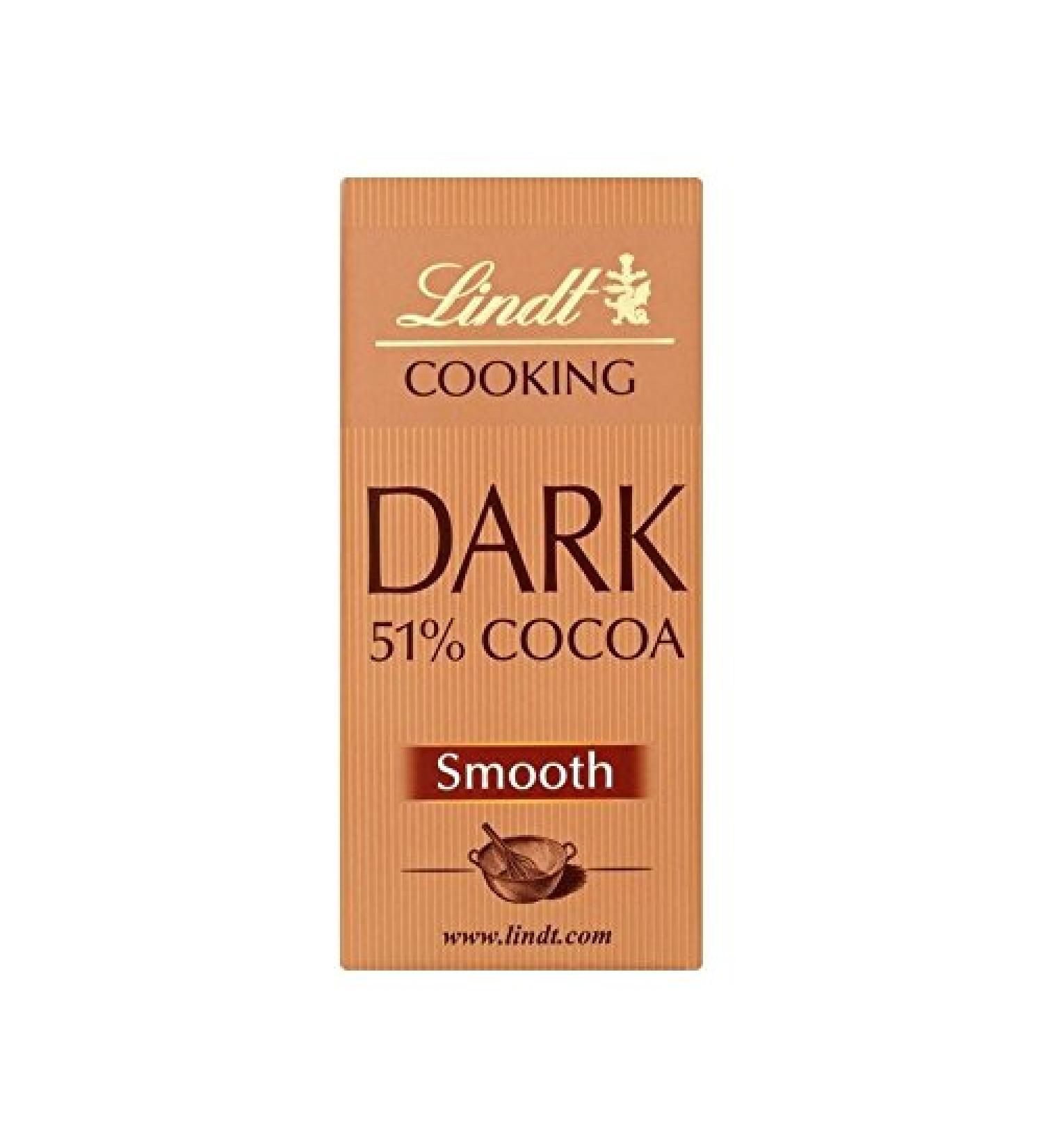 Lindt Lindt 51% Dark Baking Chocolate Bar 180g - Pack of 2