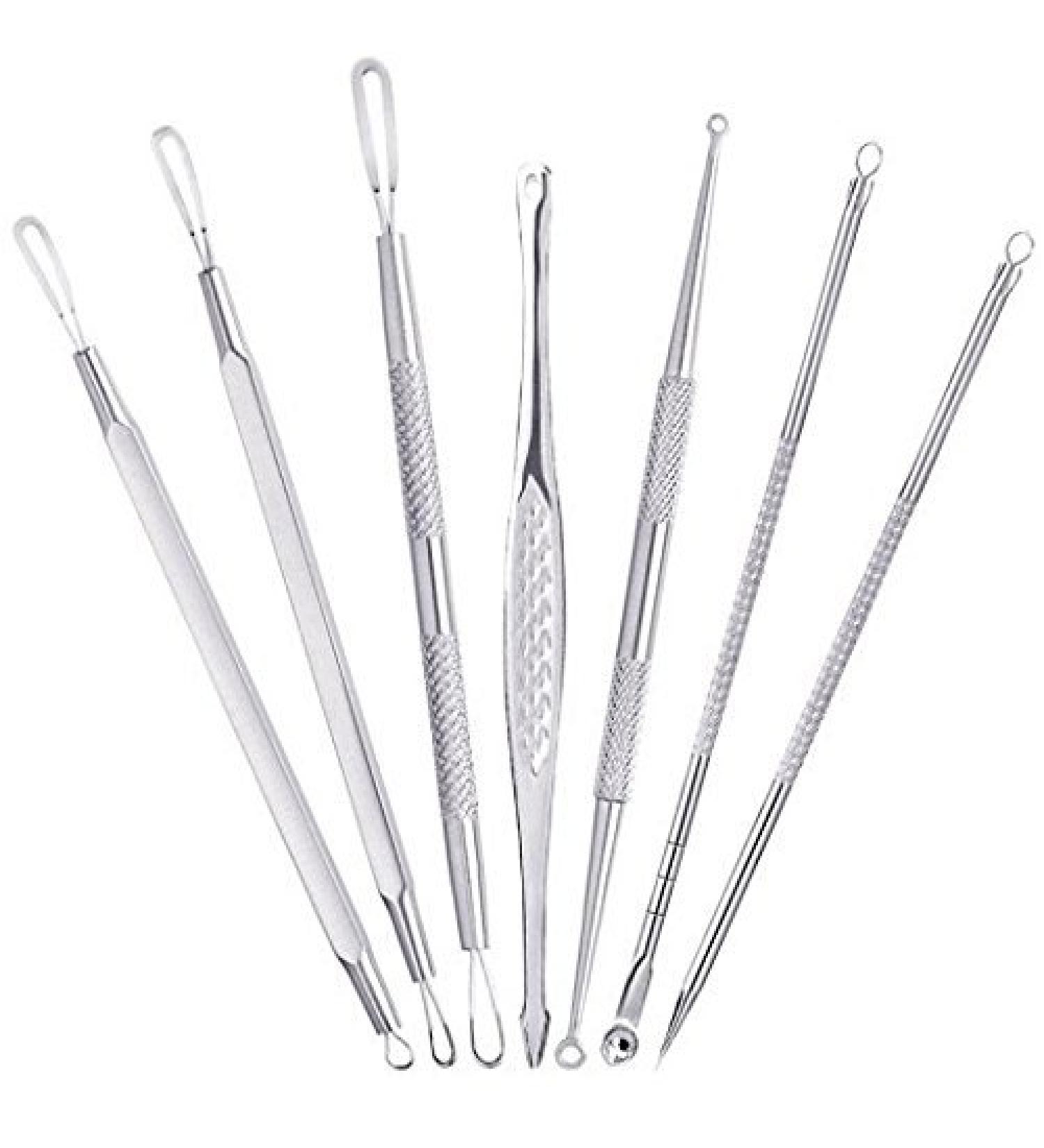 Easyinsmile 7 Pieces Blackhead Extractor Tool Set Pimple Extractor Comedone extractor Remove Blackheads Acne and Various Blemishes Comedone. - Buy Online on GoSupps.com