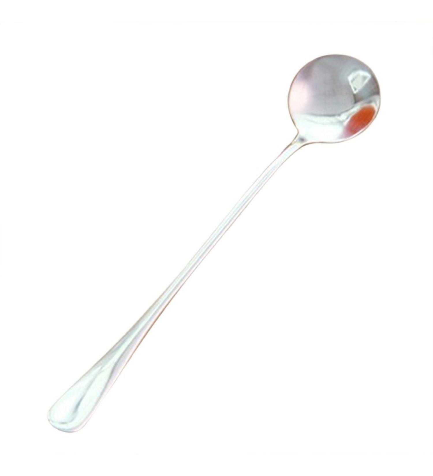 BCDlily Stainless Steel Dinner Spoons Long Handle Tea Coffee Spoons Cutlery Tableware Home Kitchen Dessert Spoon Gift (Silver 2) - Buy Online on GoSupps.com
