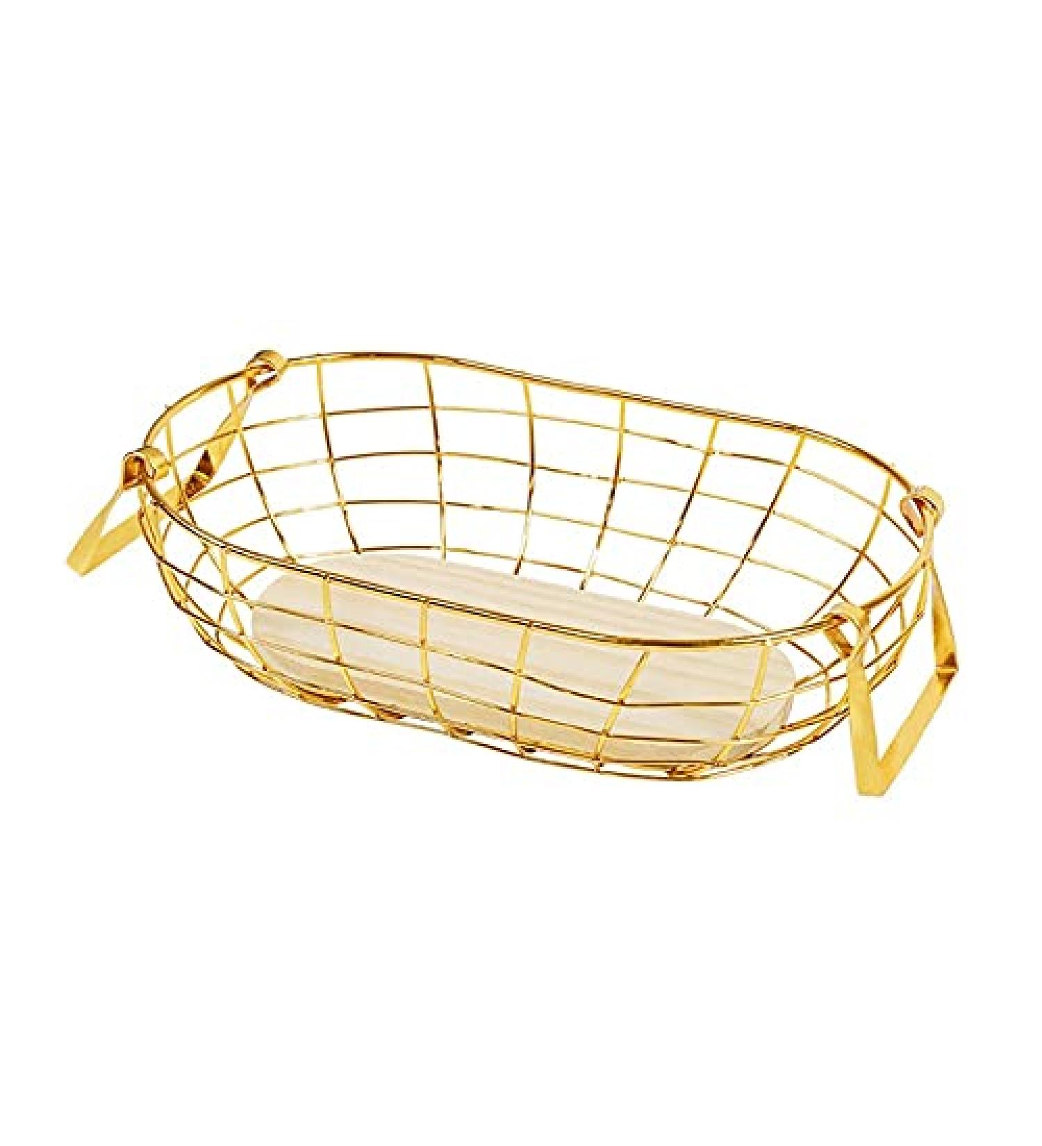 Fruit Basket Bowl Storage Basket Retro Metal Kitchen Living Room Fruit and Vegetable Basket Kitchen Storage Home Decoration Fruit Basket Fruit Bowls (Color : Golden Big) - Buy Online on GoSupps.com
