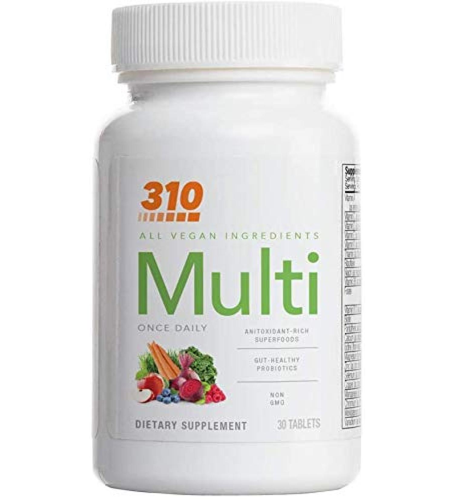 310 Nutrition Multivitamin | Made from Fruits and Vegetables | Essential Men's and Women's Multimineral Supplement | Vitamins, Probiotics, Greens Blend (2.0) - Buy Online on GoSupps.com