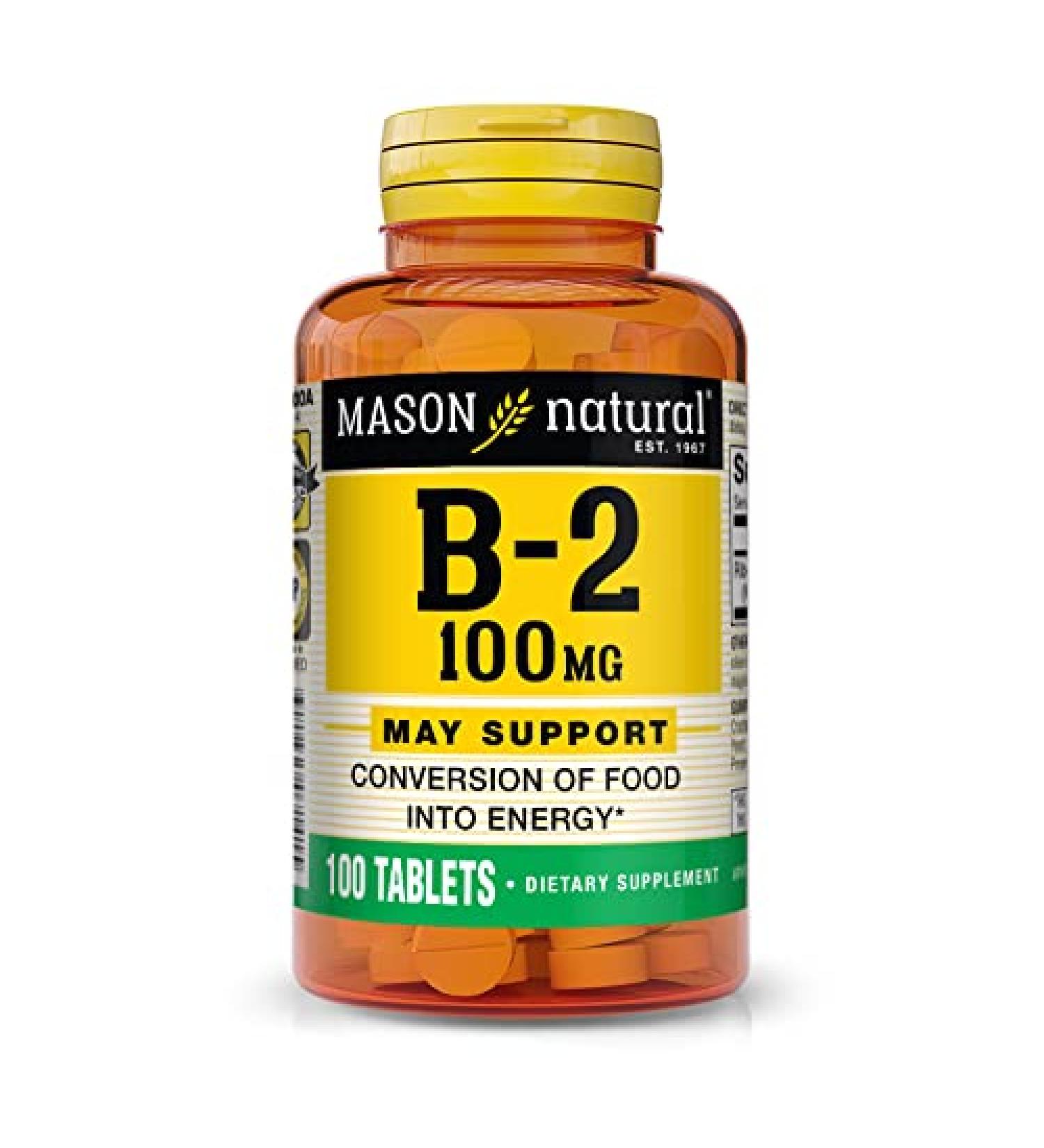 Mason Vitamins Mason Natural B2 100mg Tablets, 100 Count