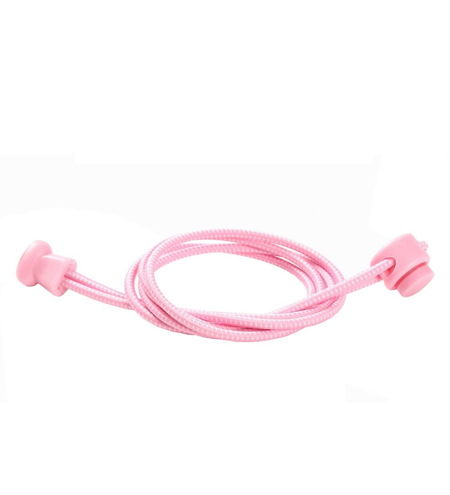 Buy Bupimufi Elastic No-Tie Shoe Laces | Quick Lock Rubber Straps for Kids | Pink & White - Buy Online on GoSupps.com