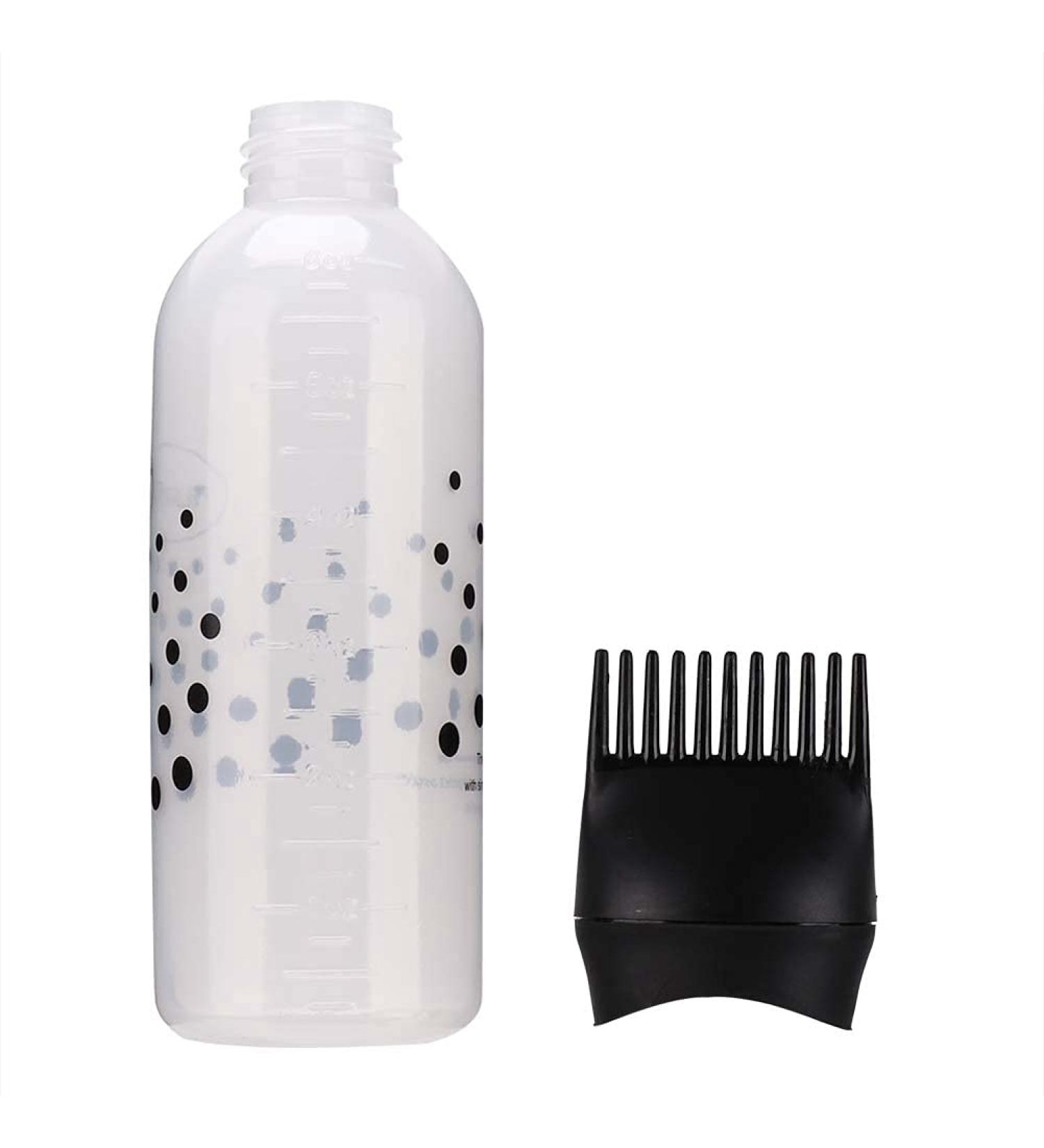 Fictory Hair Dye Brush Bottle Hair Dye Bottle Shampoo Hair Coloring Dyestuff Applicator Bottle with Comb Teeth 170ml for Salon Hairdressing Hair Dye (Black) - Buy Online on GoSupps.com