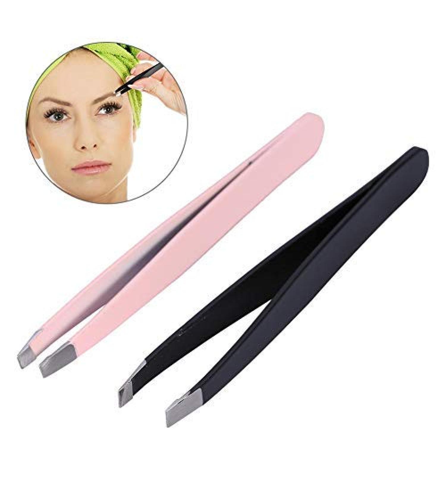 Eyebrow tweezers set 2 sets of stainless steel clips-make-up beauty tool pluck for eyebrows ingrown hair removal on the face