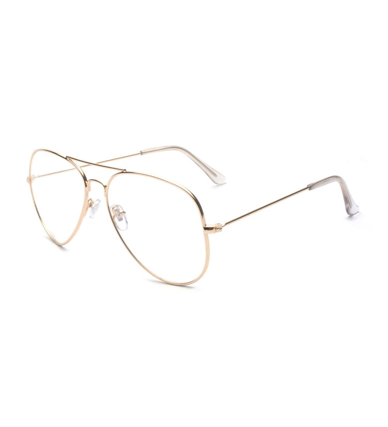 ALWAYSUV Classic Vintage Metal Frame Glasses - Decorative Golden Eyewear for Timeless Style - Buy Online on GoSupps.com