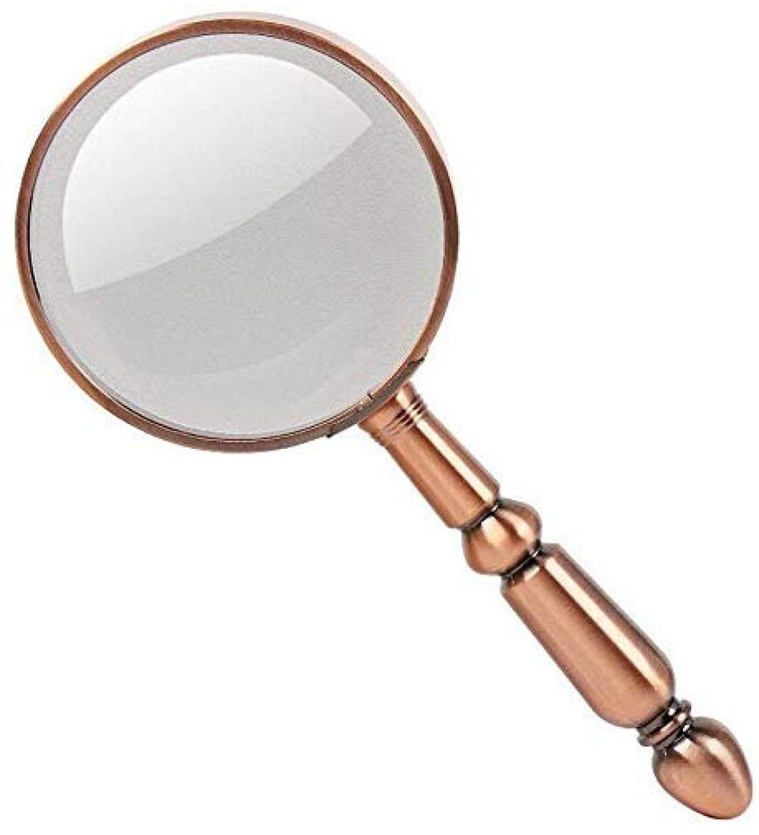 Magnifier Metal Handheld Comfort Elderly Reading Magnifying Glass Hd Optical Glass Vintage Bronze Student Interest Fans Field Observation Plant s Lofty Ambition - Buy Online on GoSupps.com