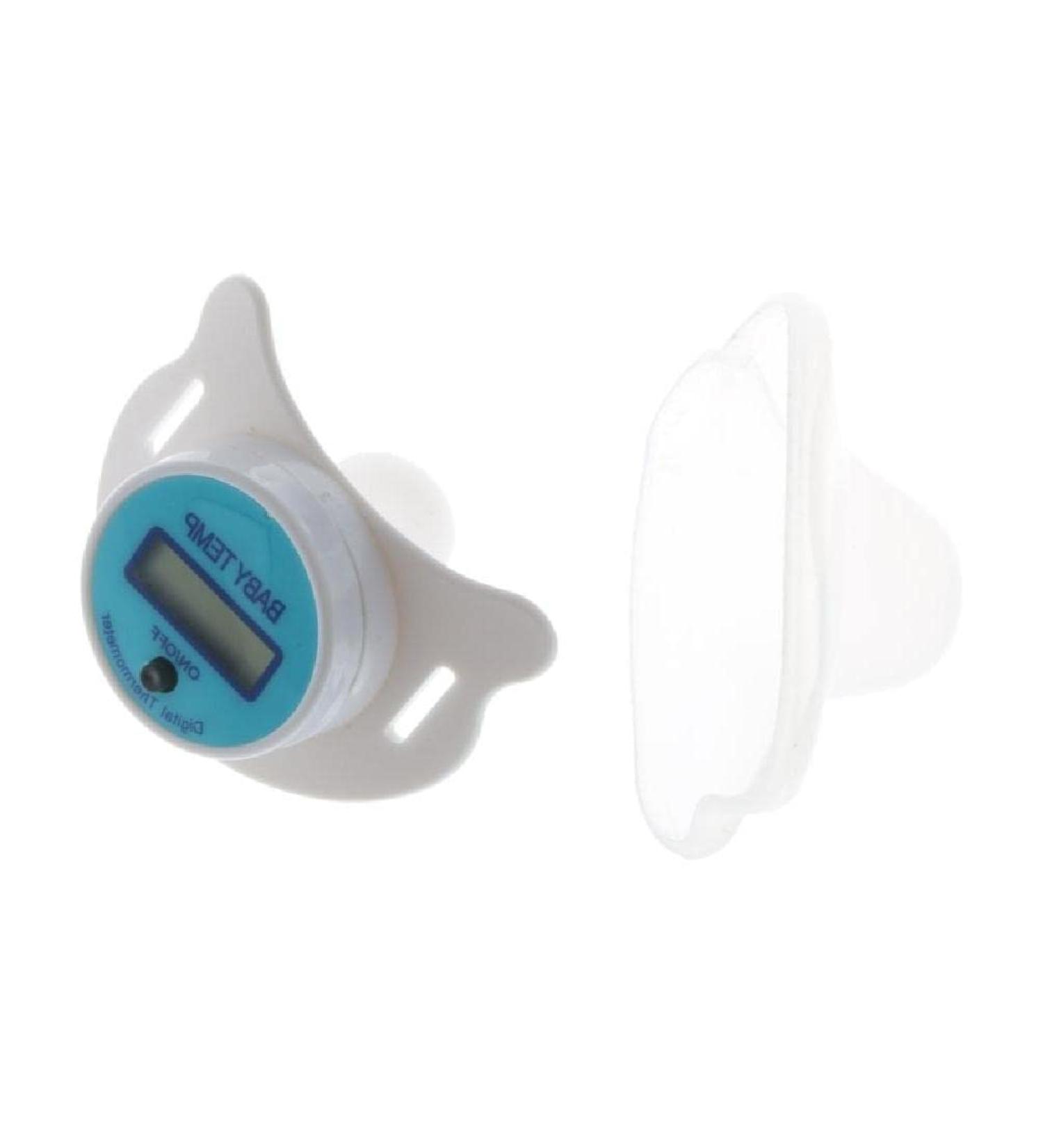 Digital Nipple-Shaped Thermometer for Babies - High Accuracy LCD Display - Fever Monitor Gauge - Oral Mouth Temperature Measuring - Pink/Blue - Buy Online on GoSupps.com