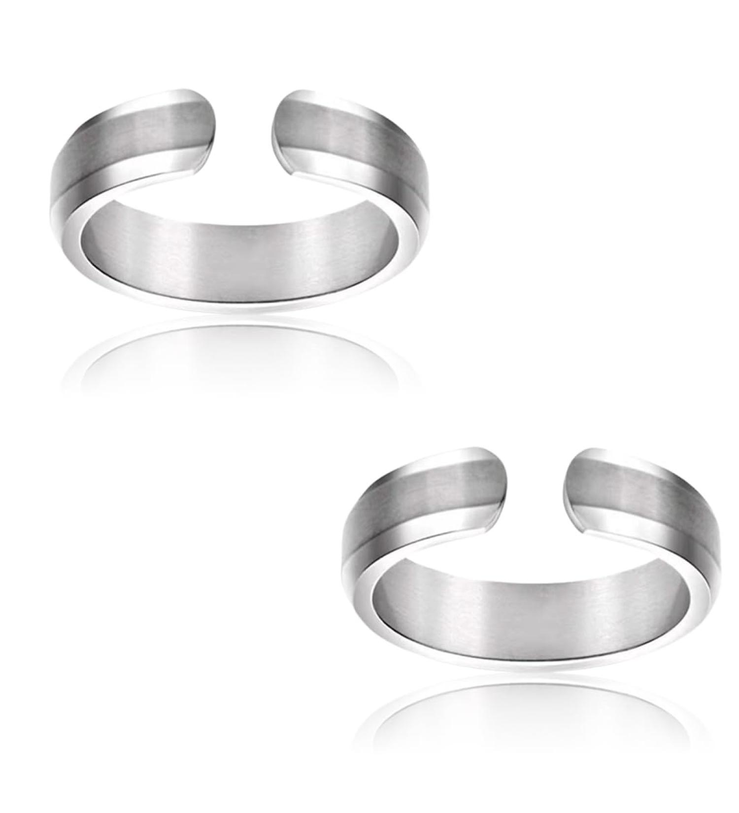 Phcozy Copper Magnetic Therapy Rings for Arthritis Pain Relief - Adjustable Size Silver Matt - 2 PCs for Men & Women - Buy Online on GoSupps.com