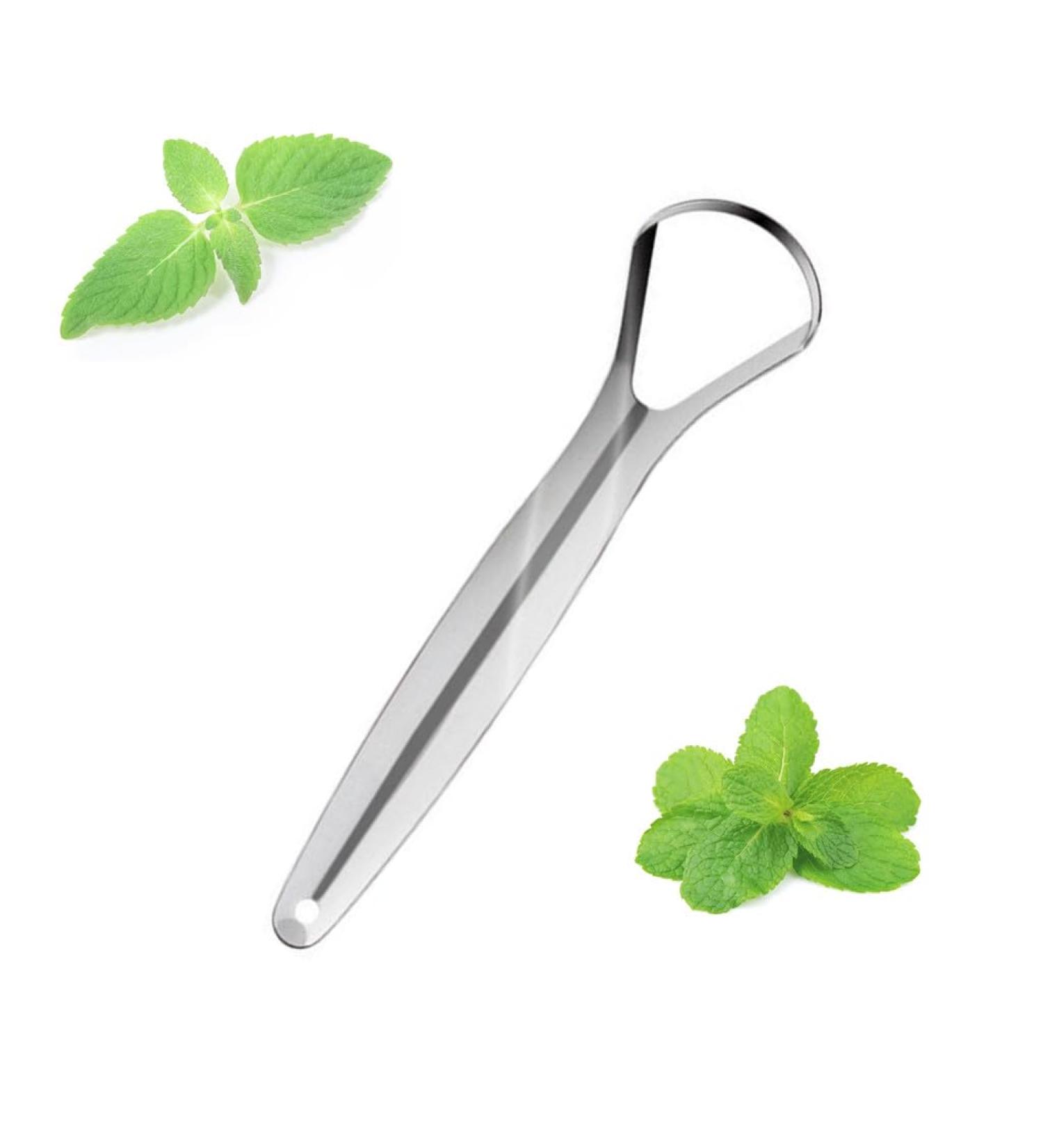 Stainless Steel Tongue Scraper for Adults | Portable Tongue Cleaner to Reduce Bad Breath & Refresh Breath - International Shipping - Buy Online on GoSupps.com