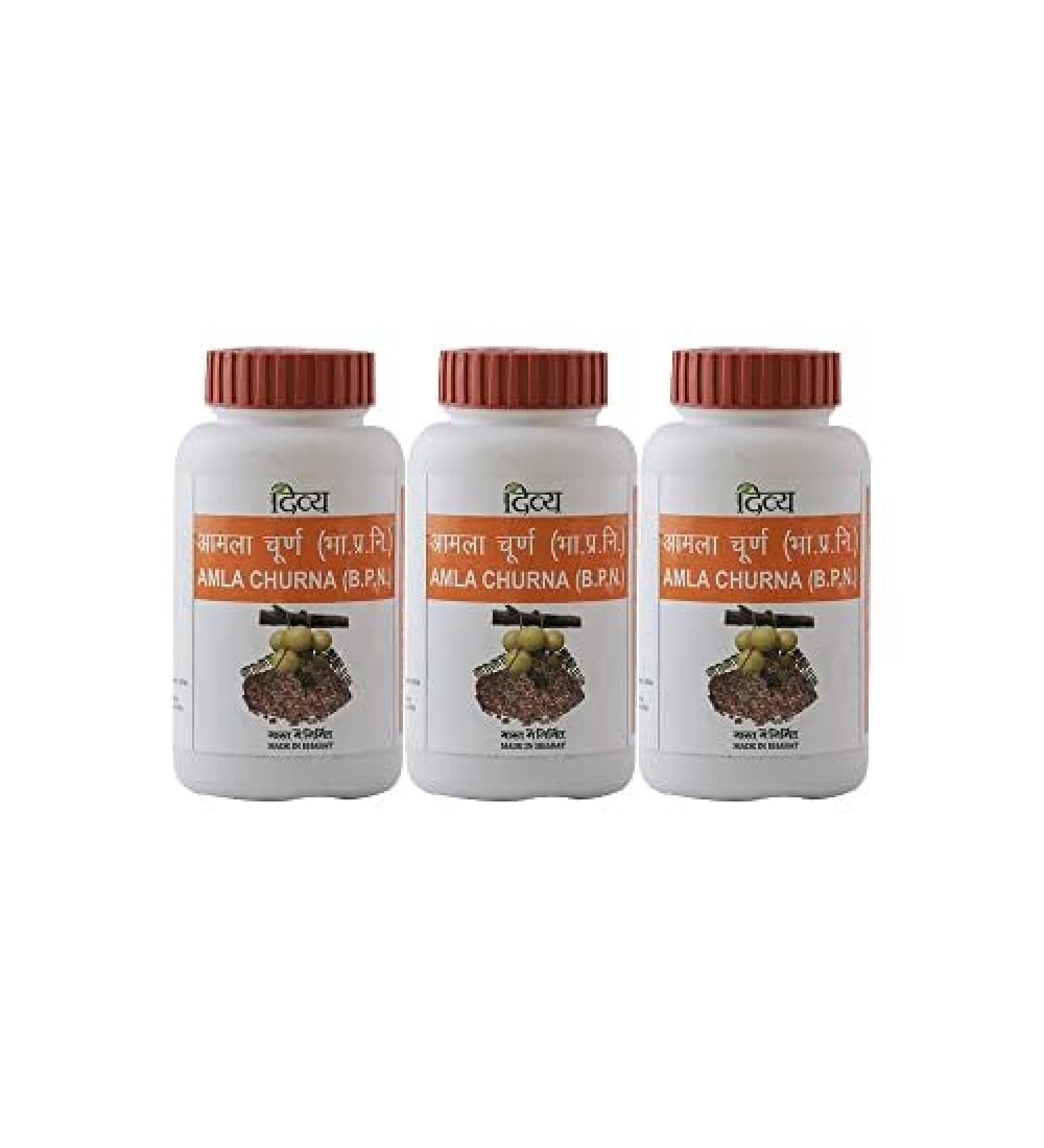3 Pack Divya Patanjali Amla Churna - 100gms each (Total 300 gms)