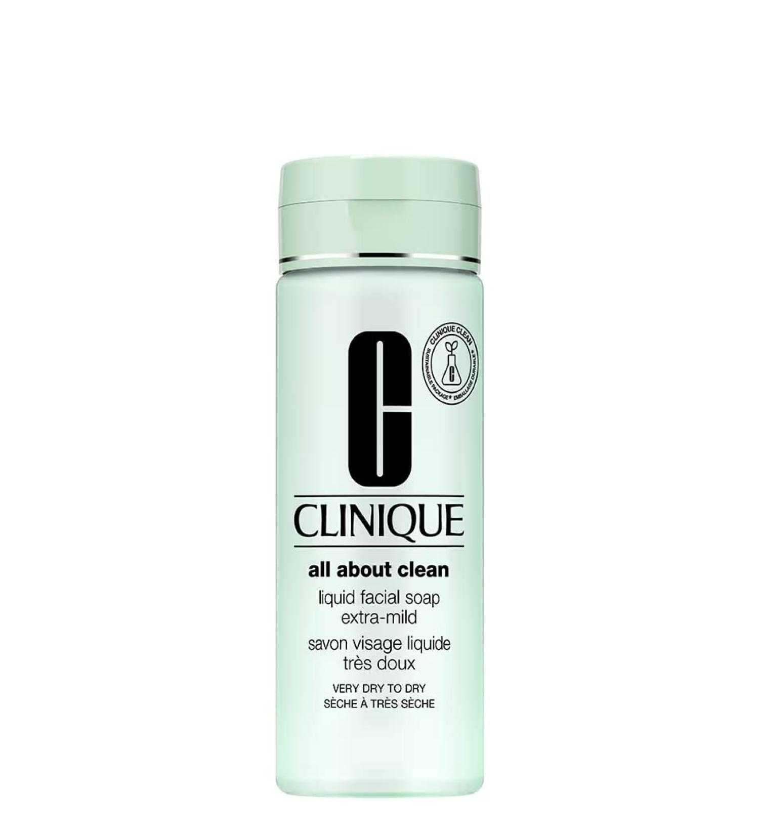 Clinique Liquid Facial Soap Extra Mild for Very Dry to Dry Skin - 6.7 Fl Oz - Unisex Formula - Pack of 1 - Buy Online on GoSupps.com