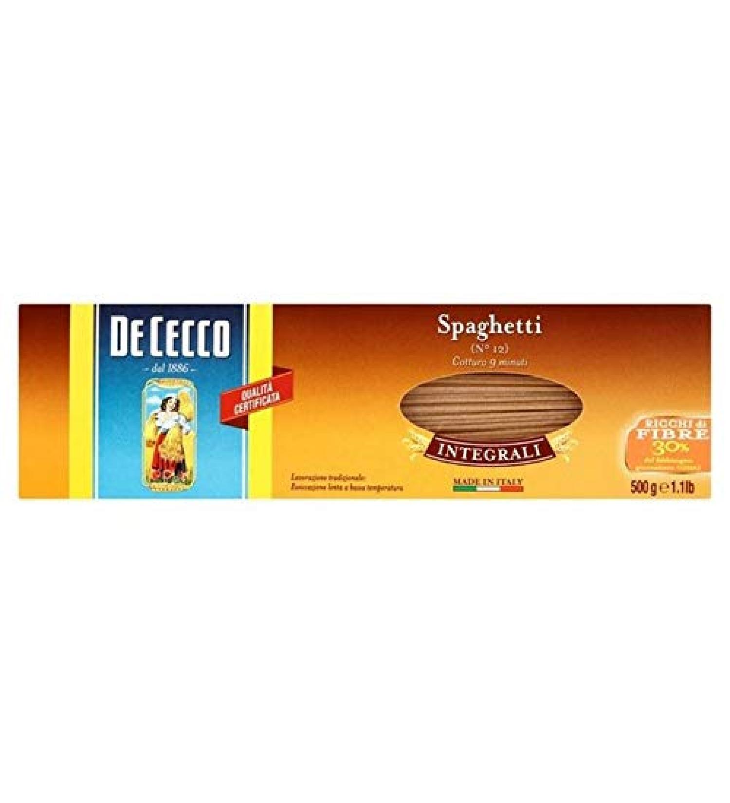 De Cecco 4x De Cecco Whole Wheat Spaghetti 500g