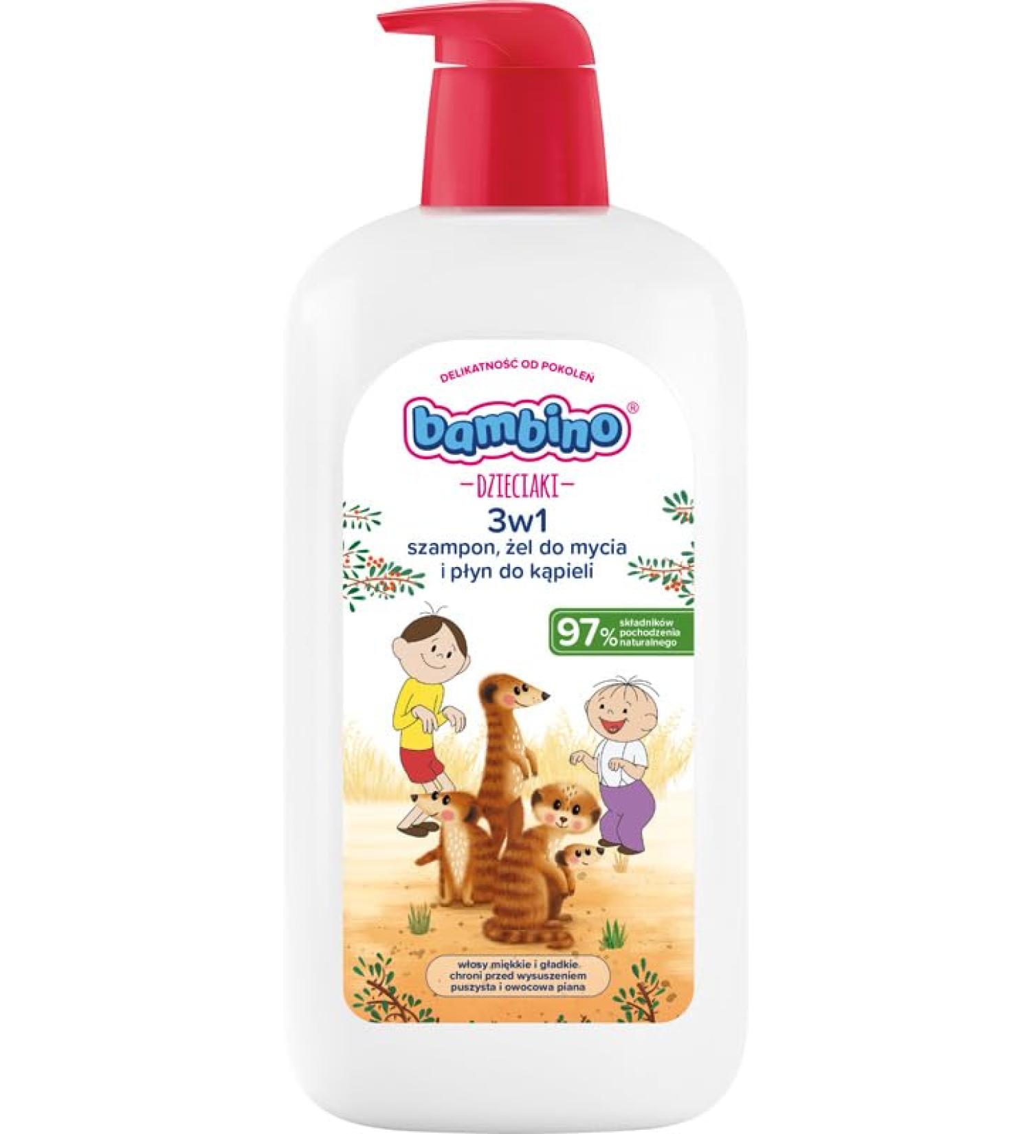 Beiersdorf AG Bambino Children 3in1 shampoo shower gel & bath Meerkat 1000 ml - Buy Online on GoSupps.com