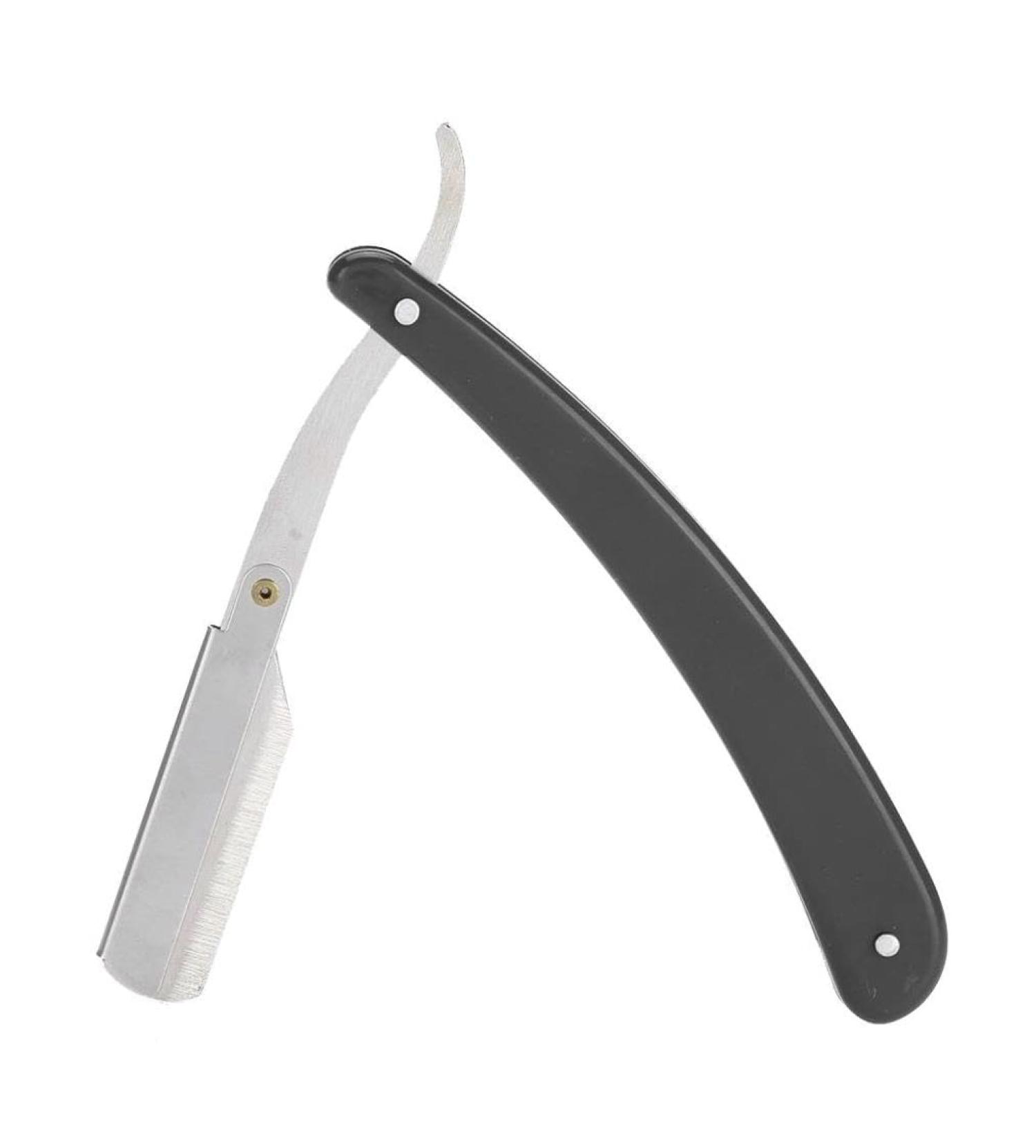 Men's Stainless Steel Straight Razor - Premium Barber Shaver Replacement in Black | Close Shaves & International Shipping - Buy Online on GoSupps.com