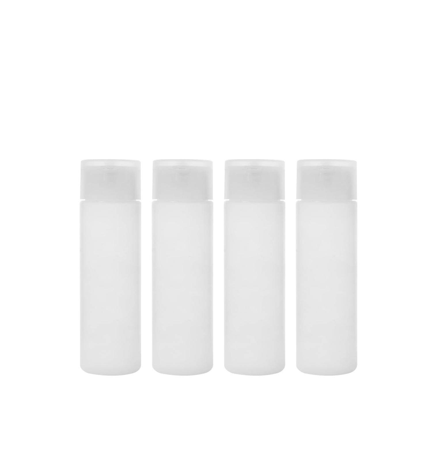 4 Pack 50ml Travel Bottles | Refillable Squeeze Bottles for Make-up Shampoo & Lotion | Transparent Plastic Travel Accessories - Buy Online on GoSupps.com