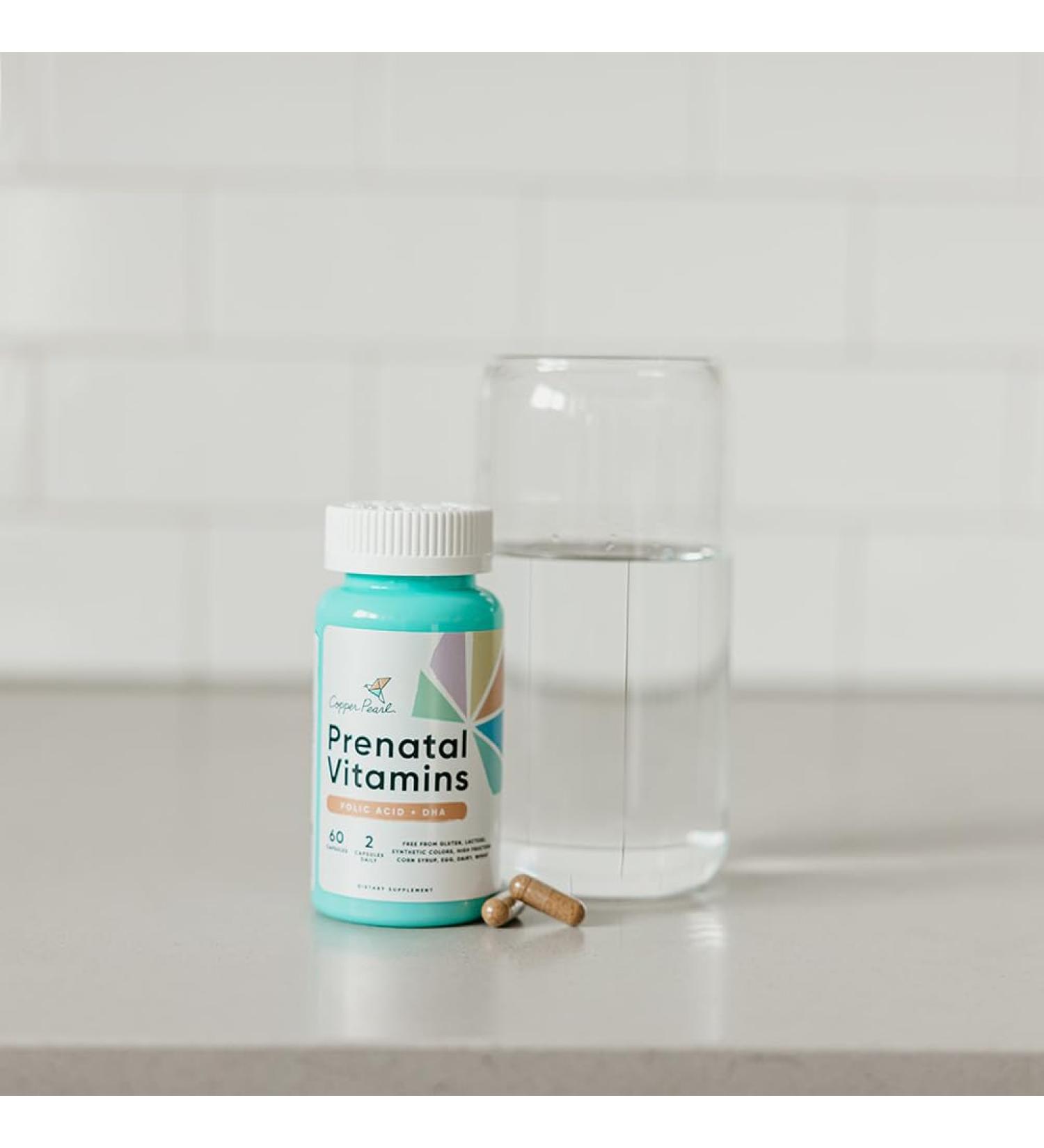 Shop Copper Pearl Prenatal Vitamins - DHA Folic Acid & Iron - Gluten & Lactose-Free - 60 Capsules for Pregnant Women - Buy Online on GoSupps.com