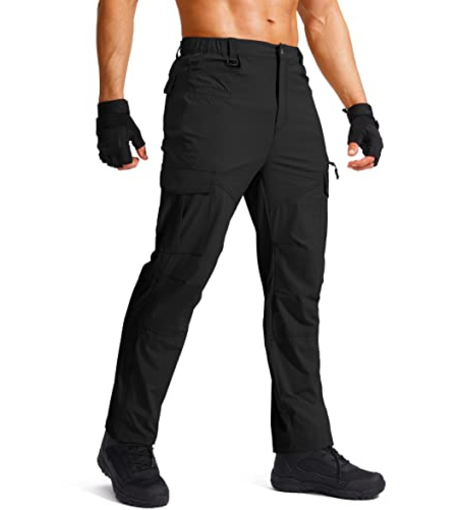 G Gradual Men's Ripstop Tactical Cargo Pants | Waterproof Stretch Hiking Pants for Men - Black, Large - Buy Online on GoSupps.com