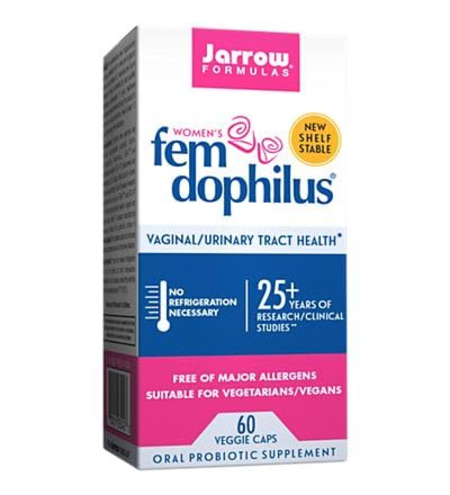 Jarrow Formulas Fem-Dophilus - 1 Billion Organisms Per Serving - 60 Veggie Capsules - Women s Probiotic - Urinary Tract Health - Up to 60 Servings
