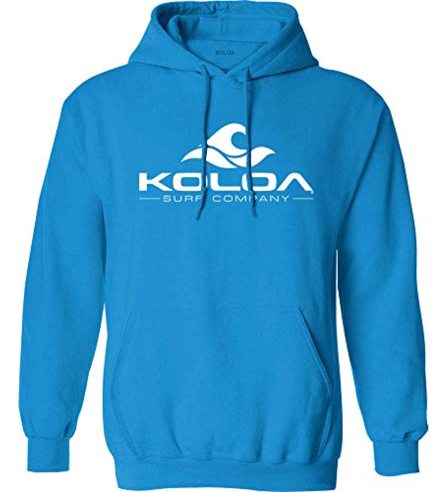 Koloa Surf Graphic Logo Hoodies-Hooded Sweatshirts. In Sizes S-5XL X-Large Neon Blue