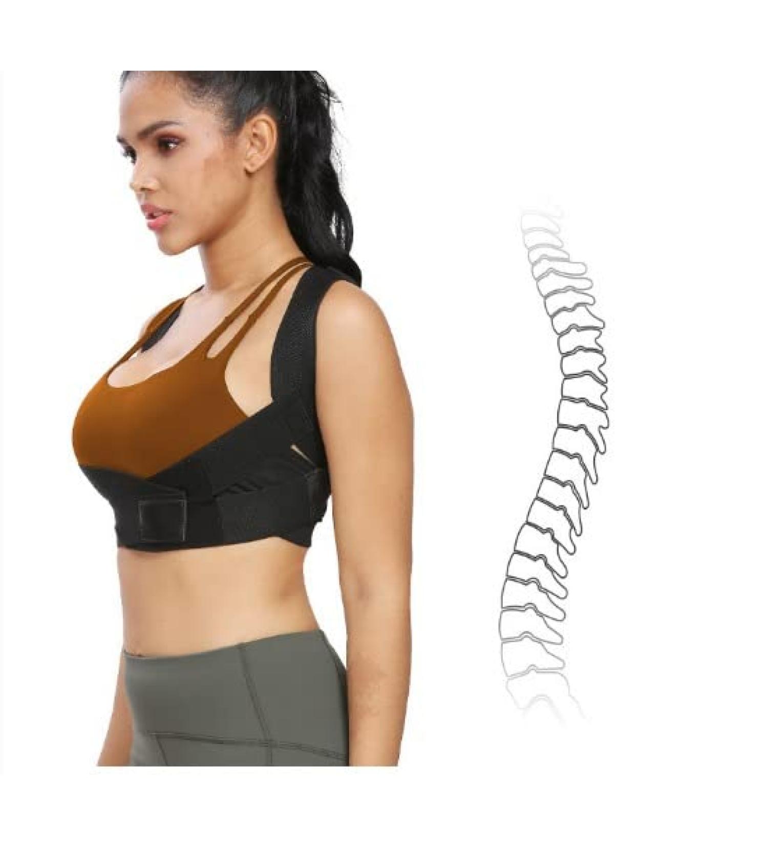 Posture Corrector for Men & Women - Adjustable Back Brace for Spine Neck & Shoulder Support Pain Relief - Size S-L Black - Buy Online on GoSupps.com