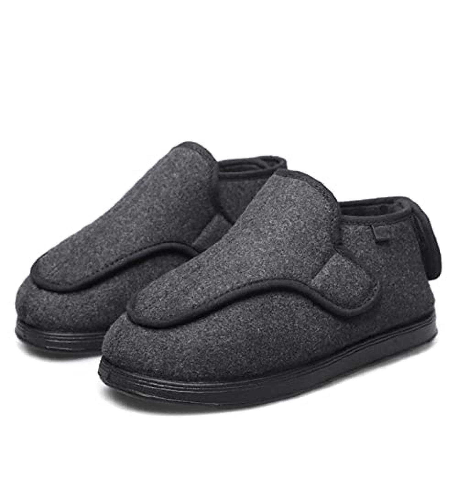 JCJNSL Diabetic Orthoshoes | Anti-Slip Memory Foam Adjustable Slipper for Elderly | Extra Wide | Post Foot Toe Surgery | Black - Size 35 - Buy Online on GoSupps.com